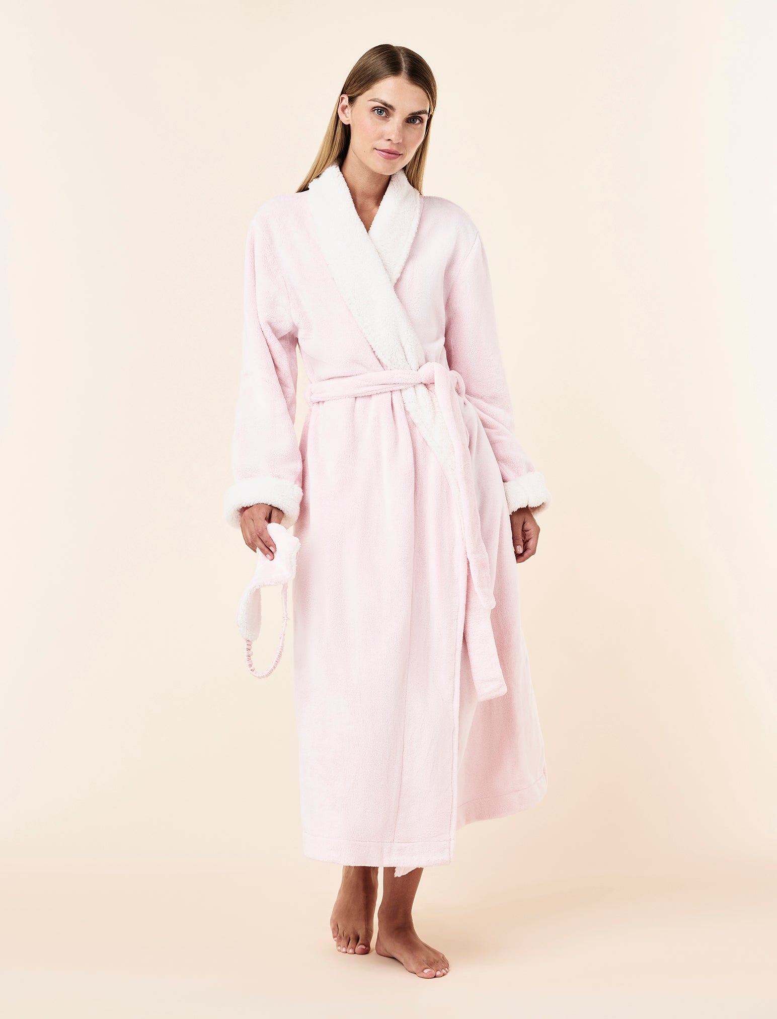 Plush Sherpa Robe & Sleep Mask