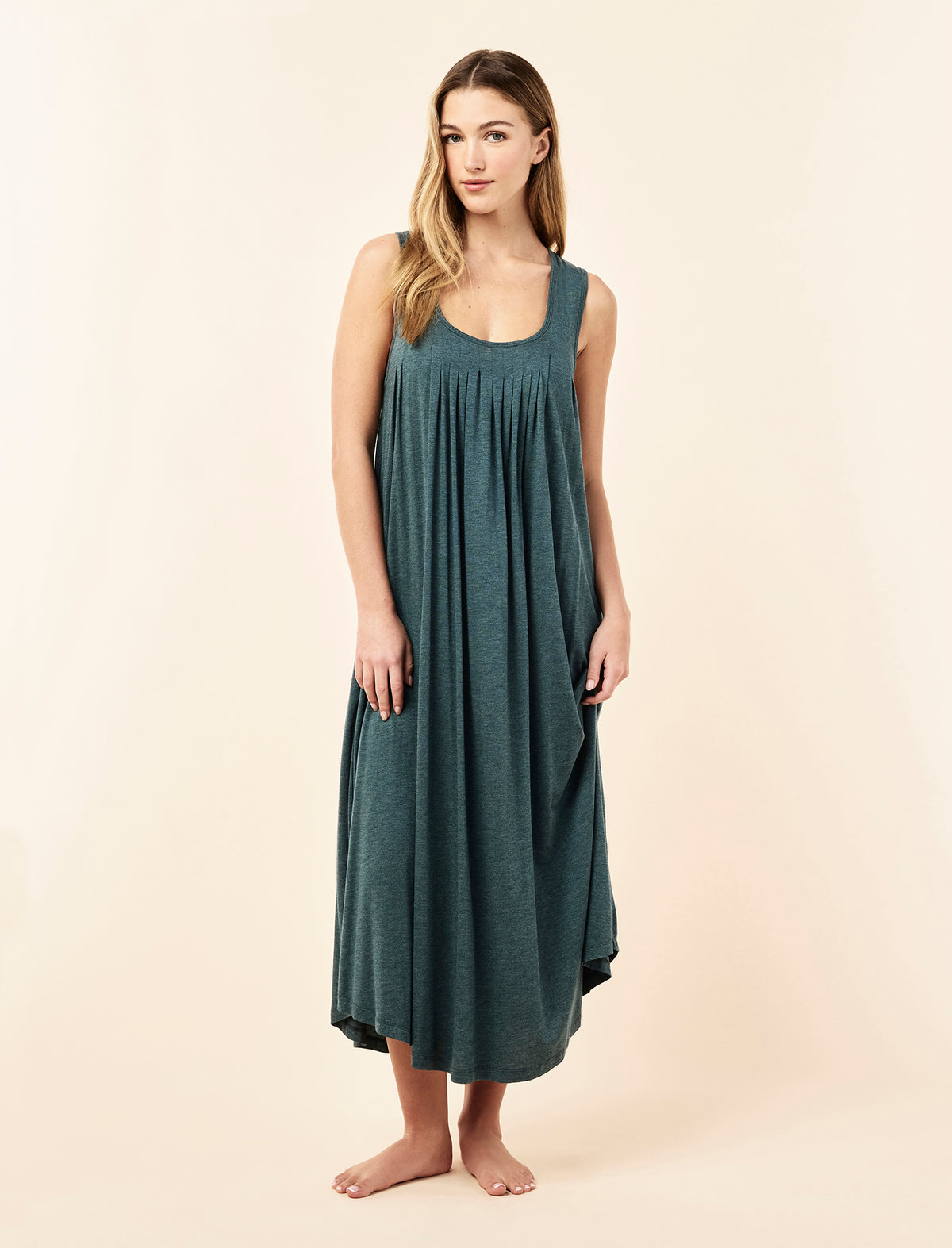 Kate Modal Soft Pleat Front Maxi Nightie