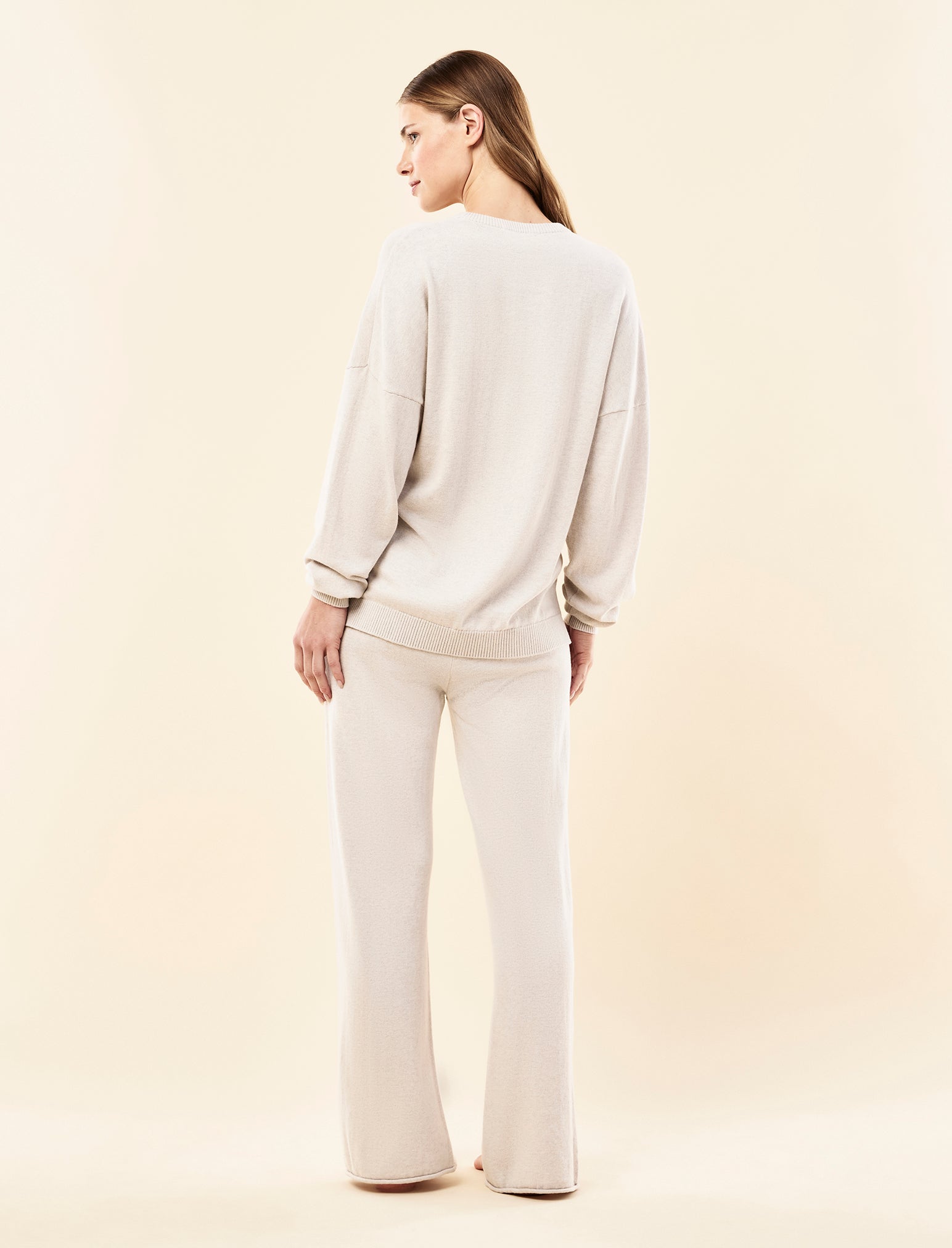 Cotton Cashmere Straight Leg Pant