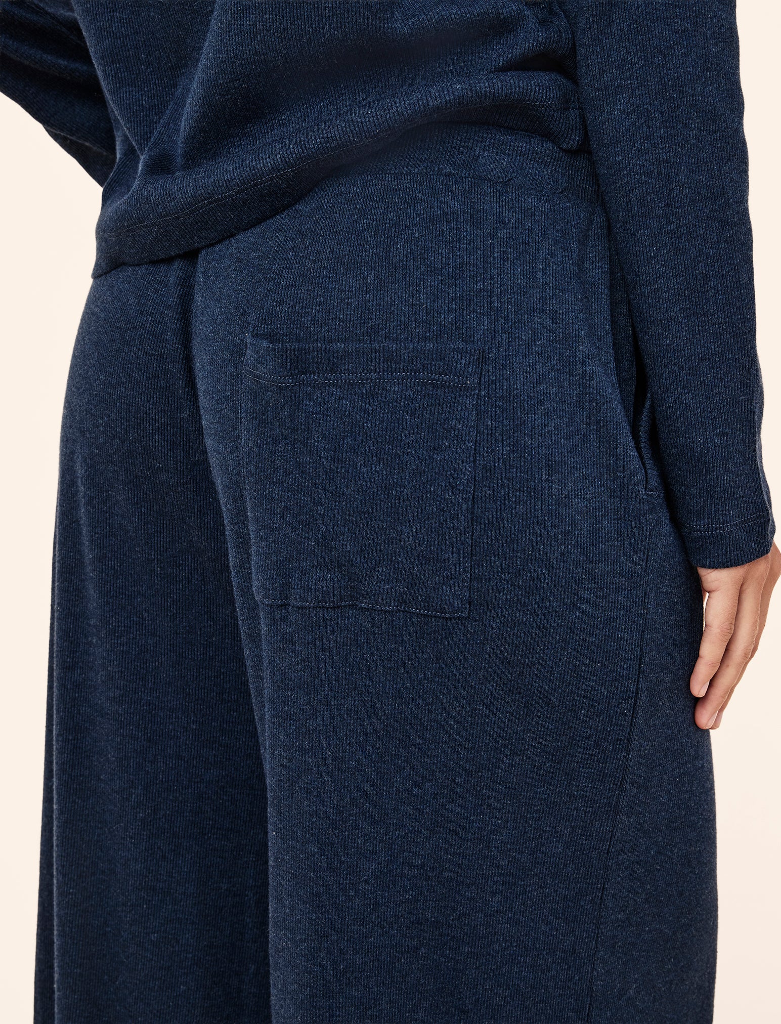 Soft Baby Rib Full Length Wide Leg Pant