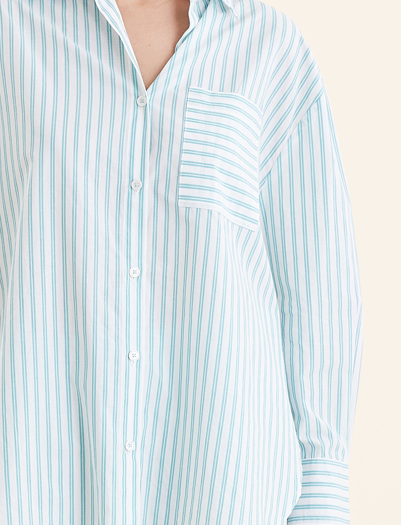 Double Stripe Shirting Full Length PJ Set