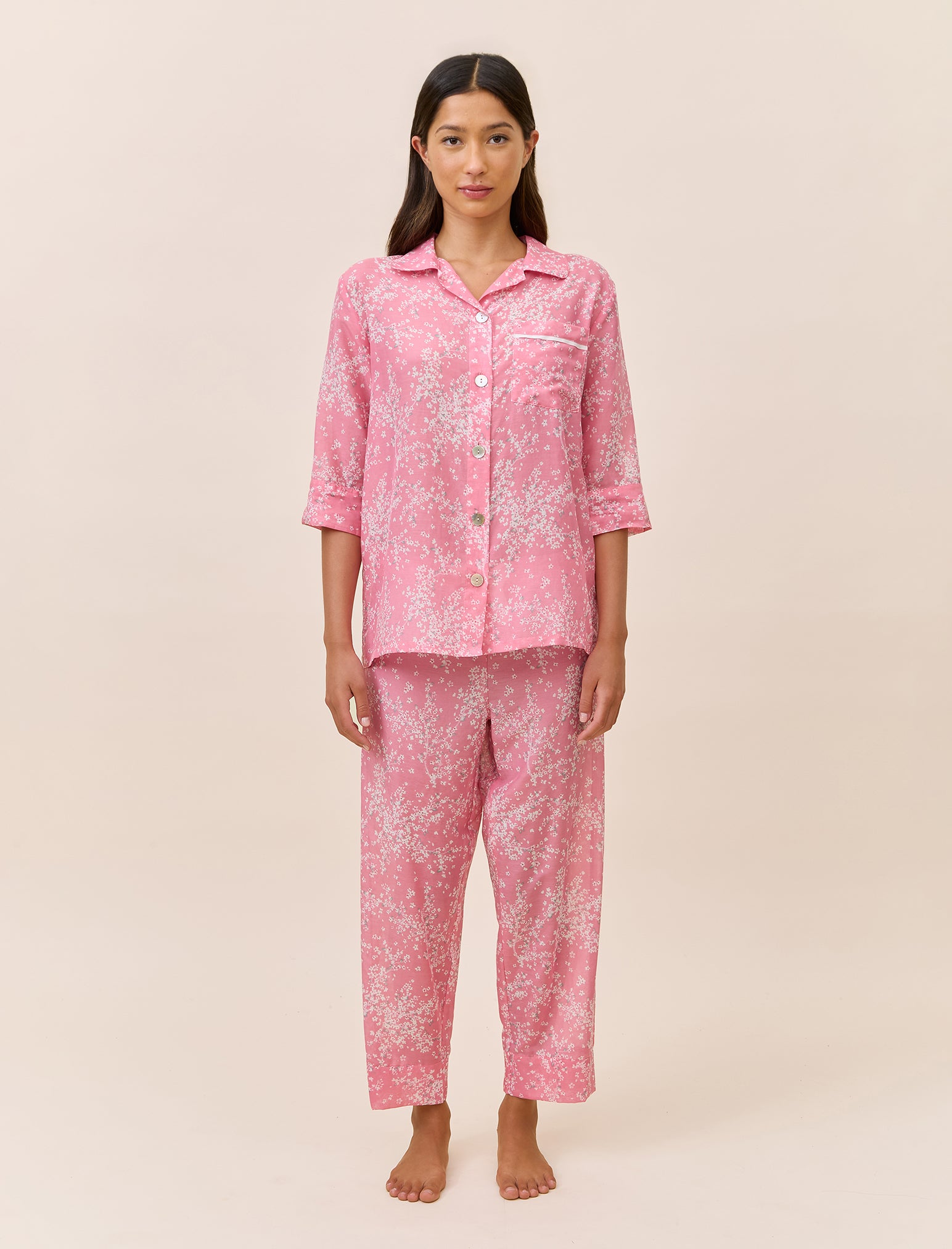 Cheri Blossom Crop PJ Set (no eye mask)