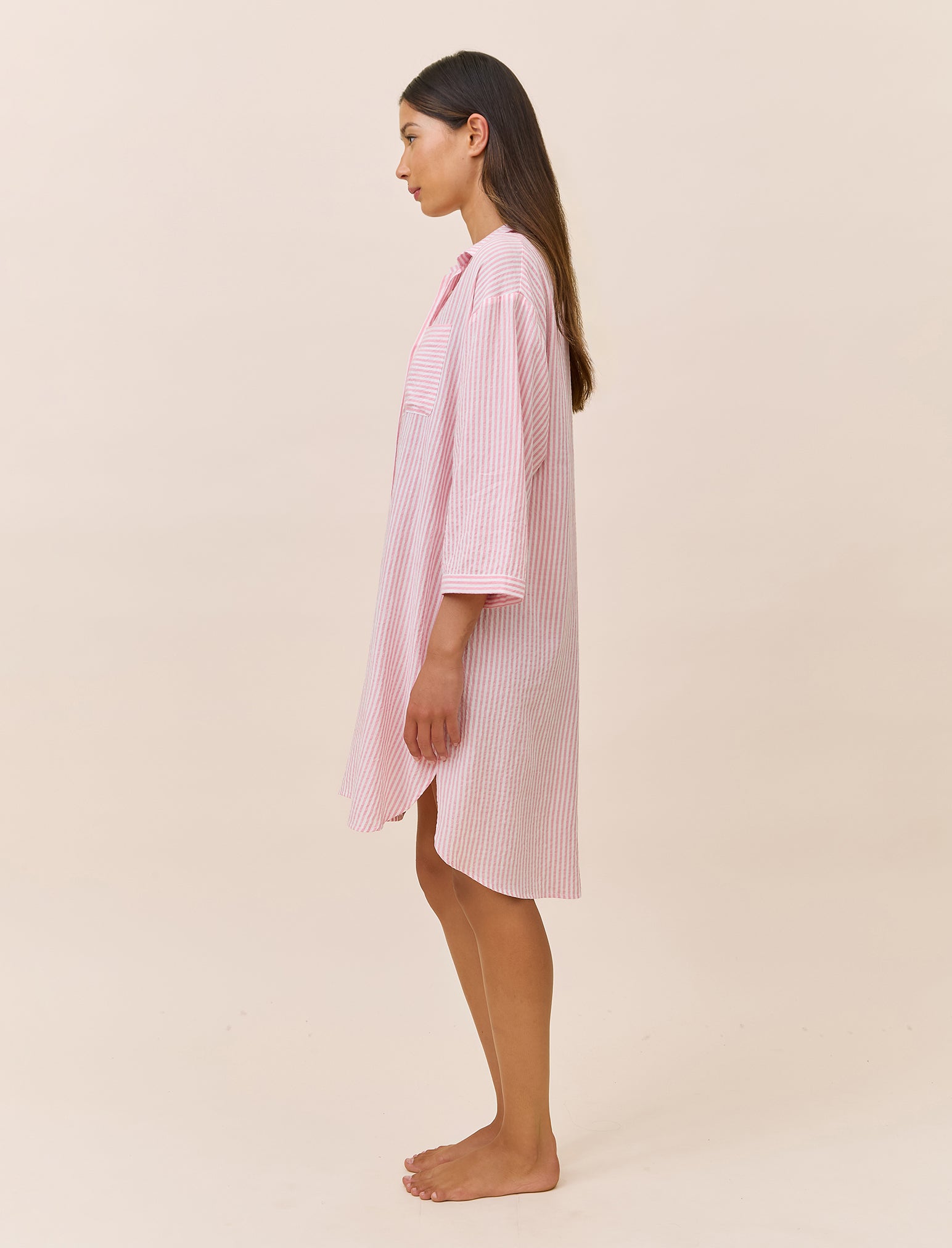 Sabine Seersucker Stripe Nightshirt