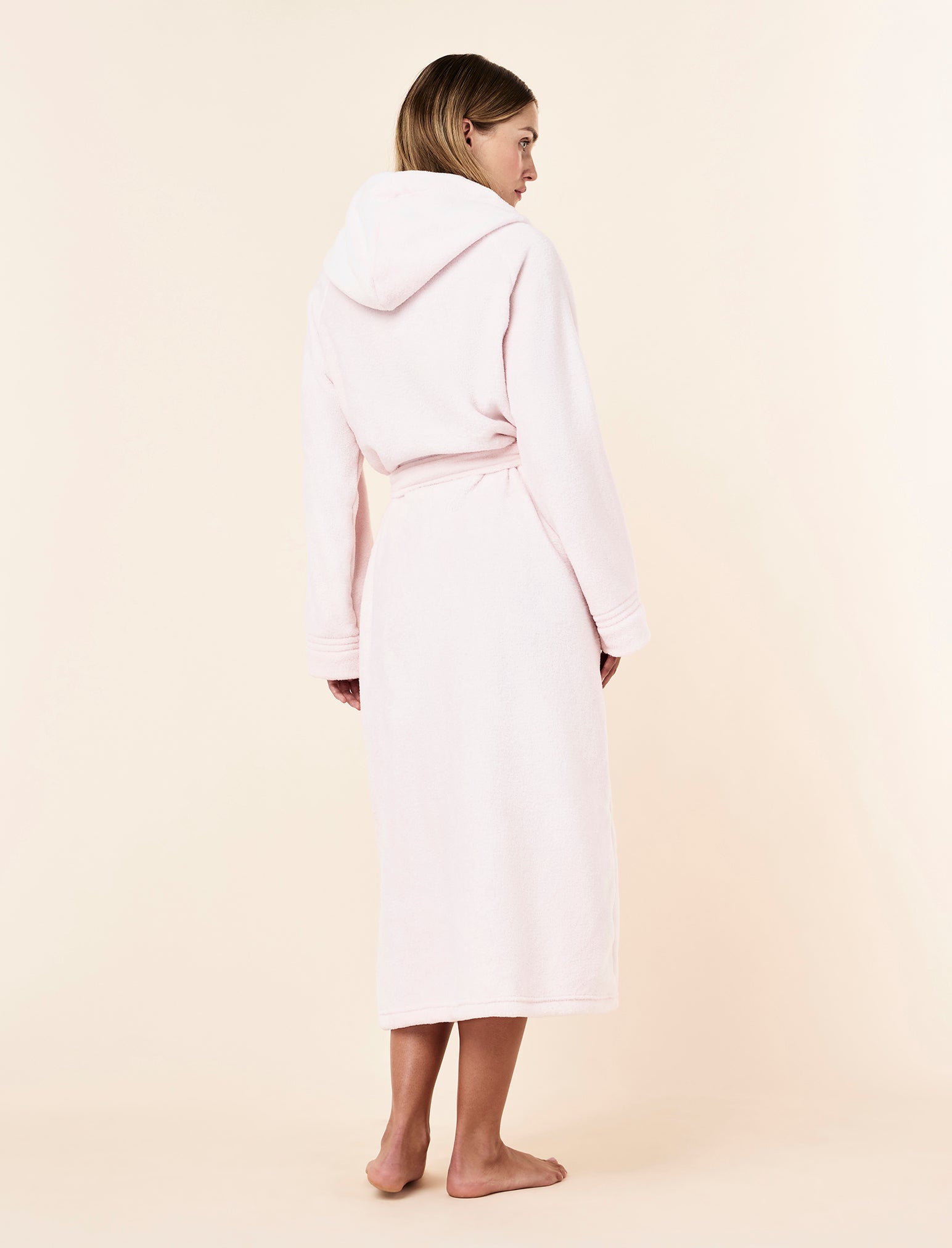 Long Plush Hooded Robe