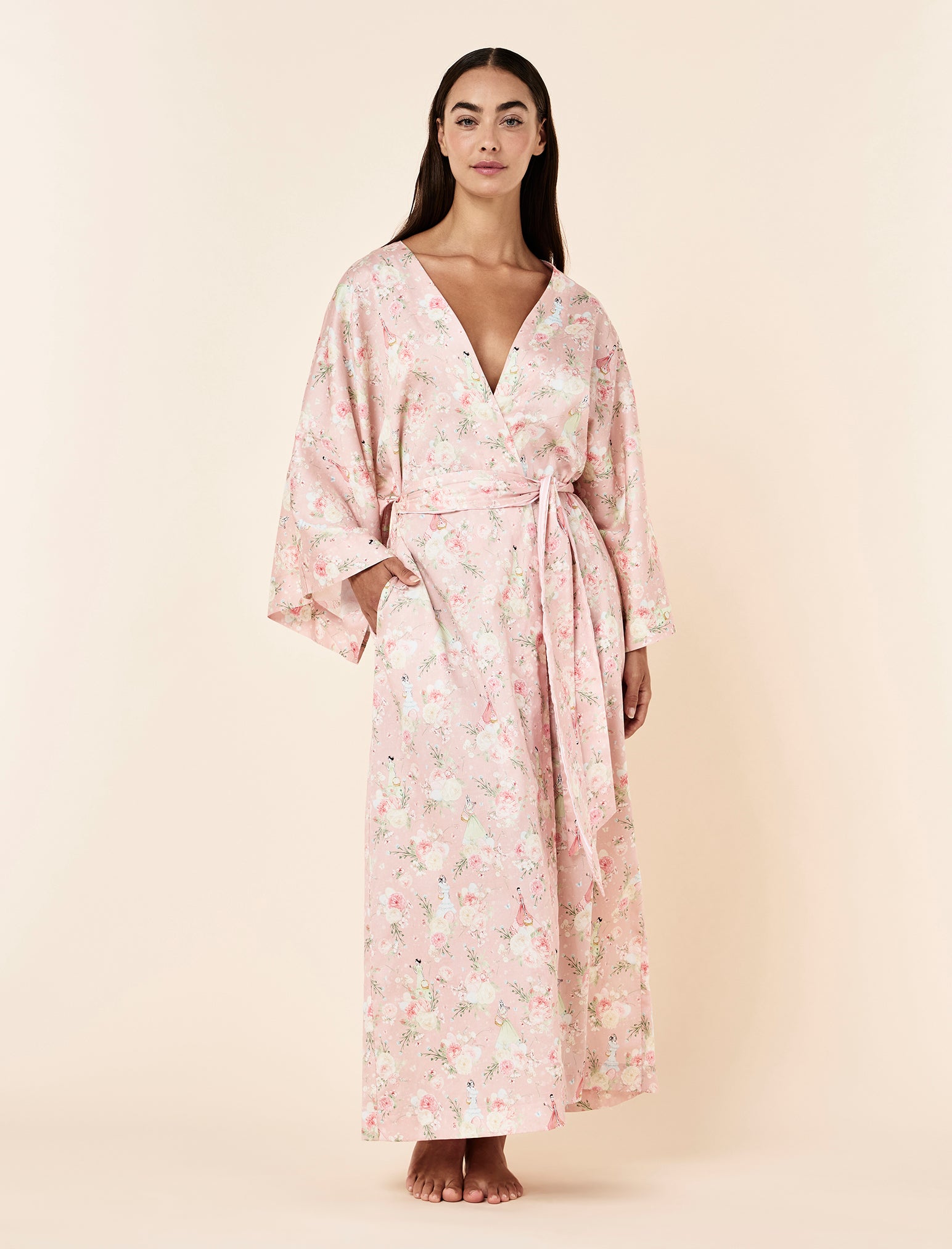 Blush Baskets Maxi Kimono Robe