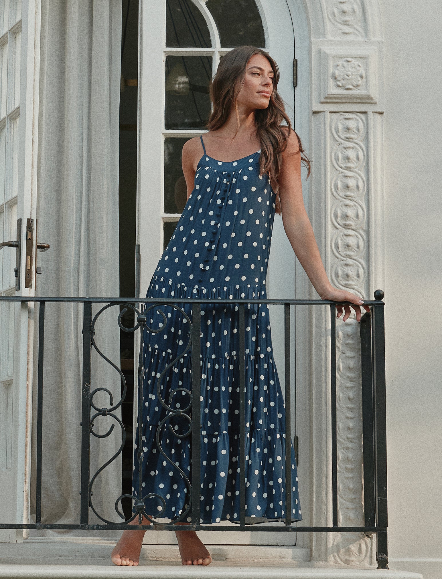 Spot Tiered Maxi Nightie