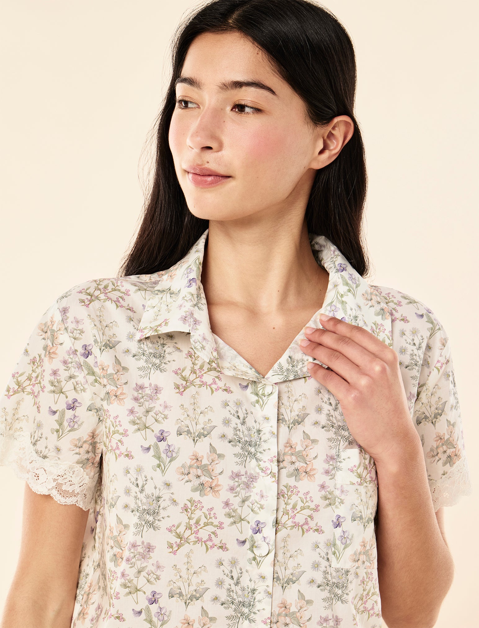 Floral Remedy Lace Crop PJ Set