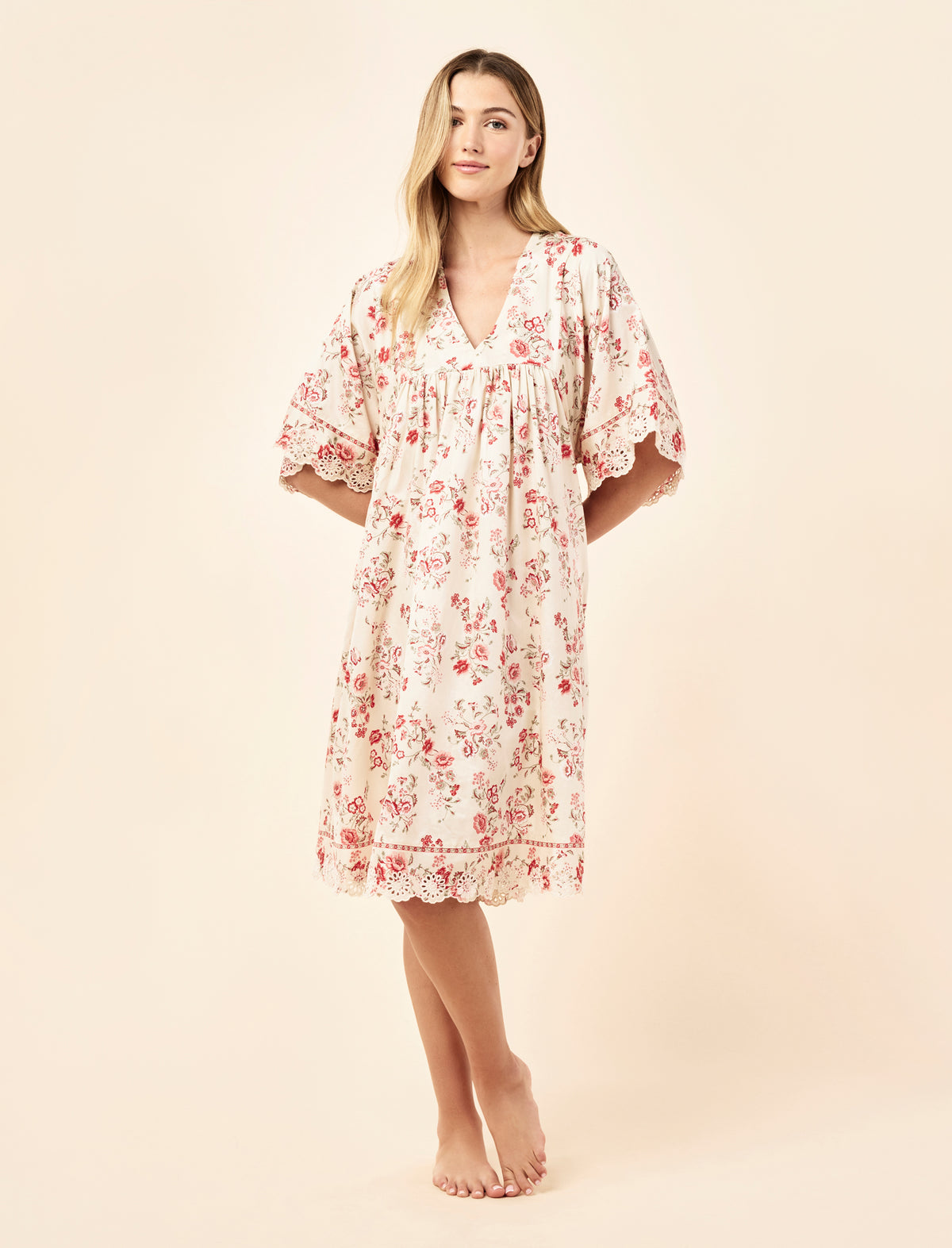 Border Floral Kaftan Nightie