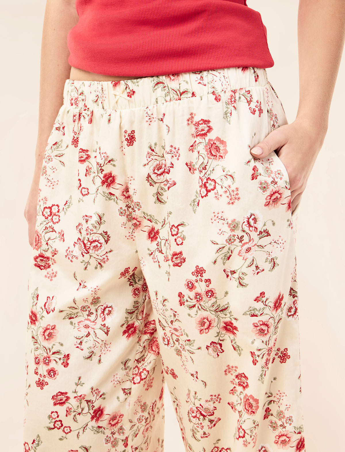 Border Floral Crop Pant