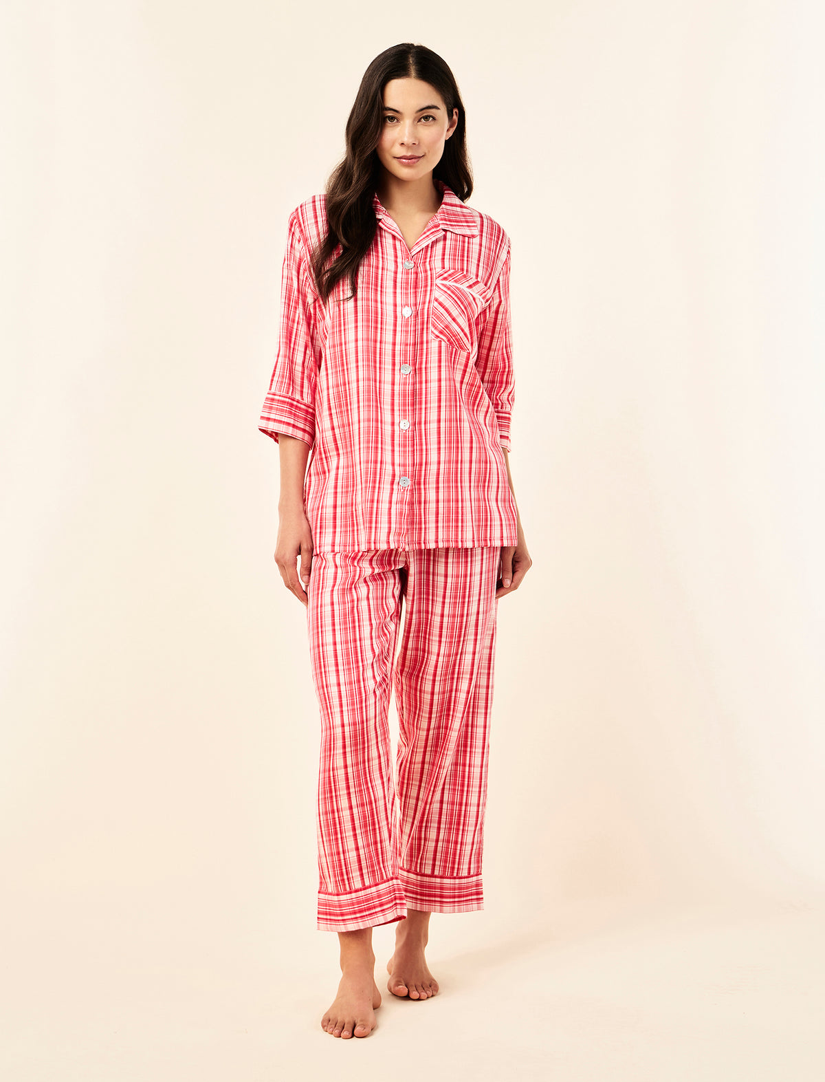 Noelle Plaid Crop PJ Set