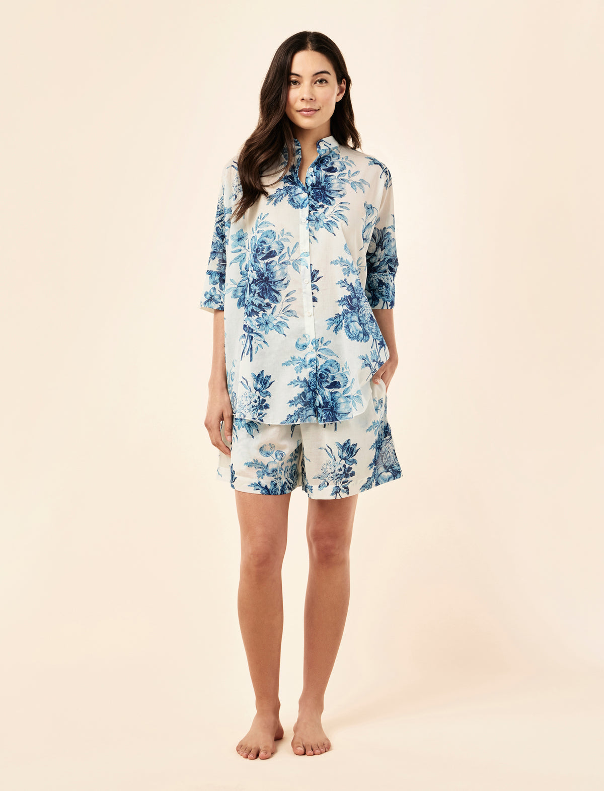 Karen Walker Romantic Floral Flowy Boxer PJ Set