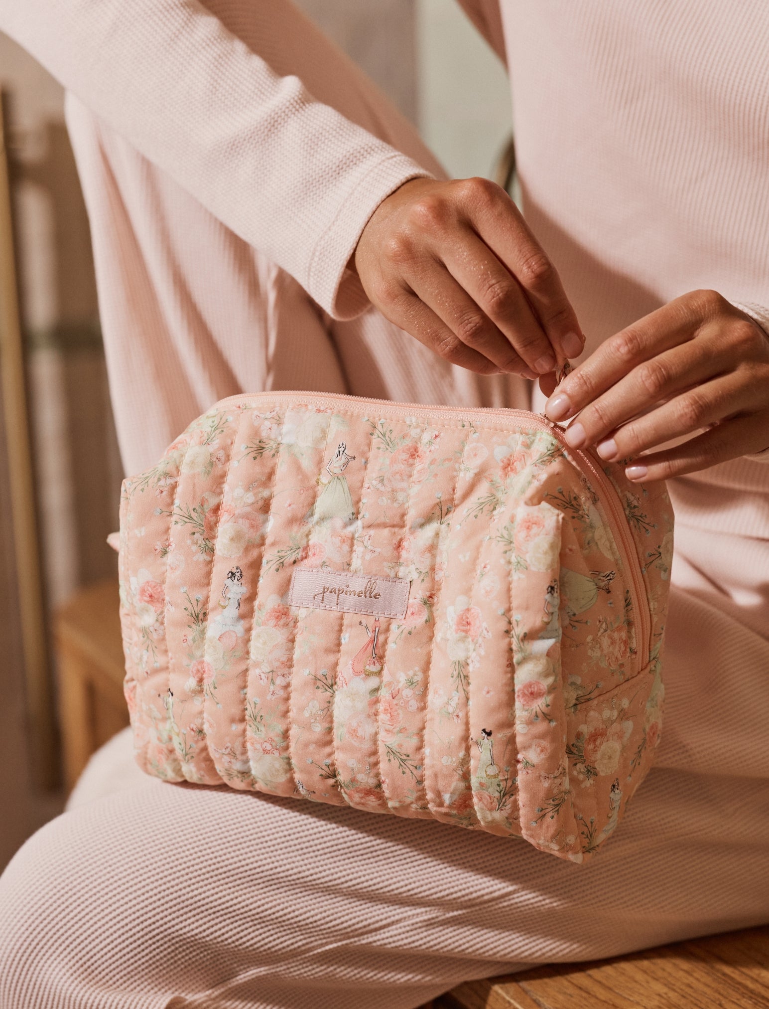 Blush baskets Quilted Cos Bag