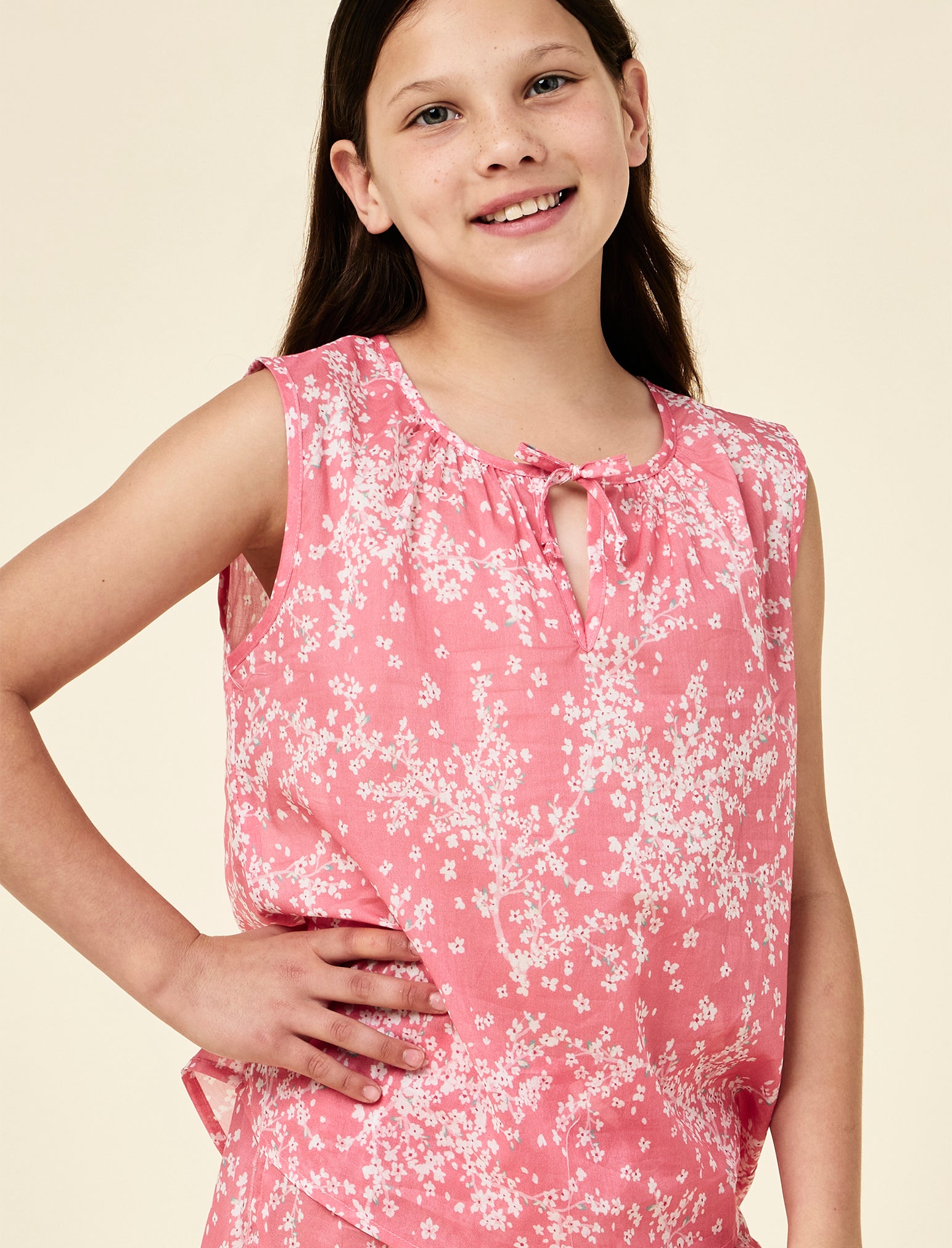 Kids Cheri Blossom Frill Cami & Boxer Short Set