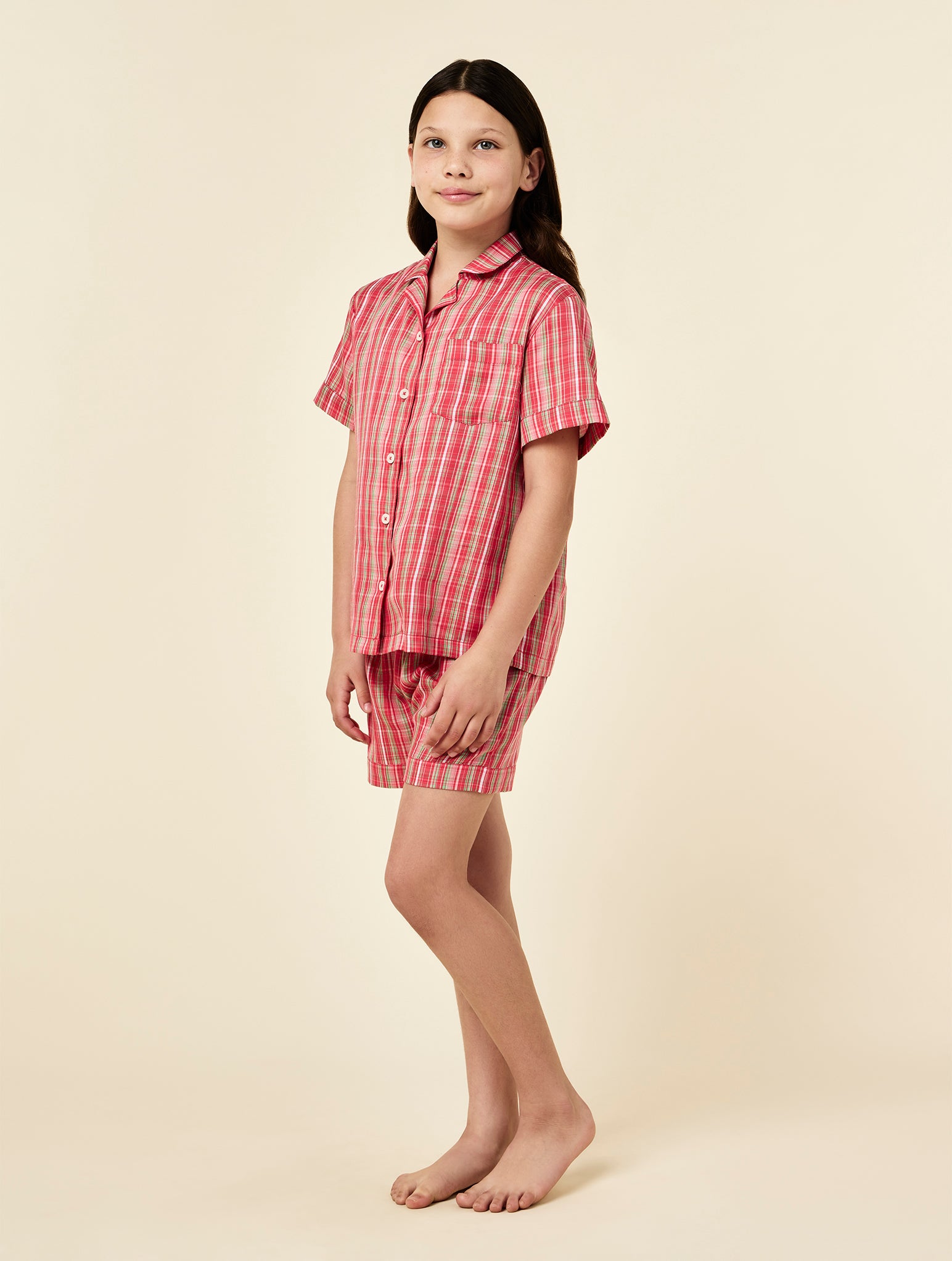 Kids Holiday Plaid PJ Boxer Set