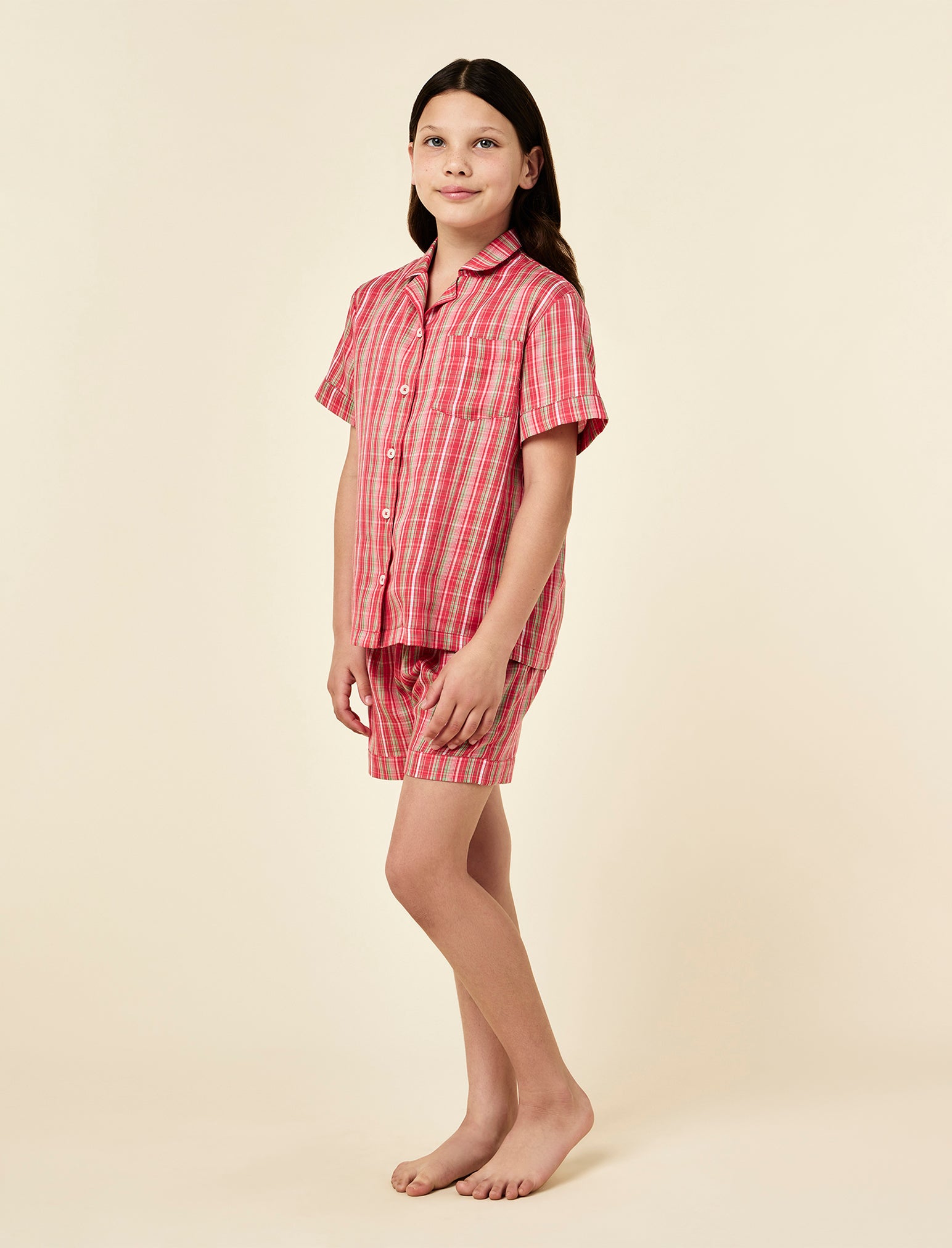 Kids Holiday Plaid PJ Boxer Set