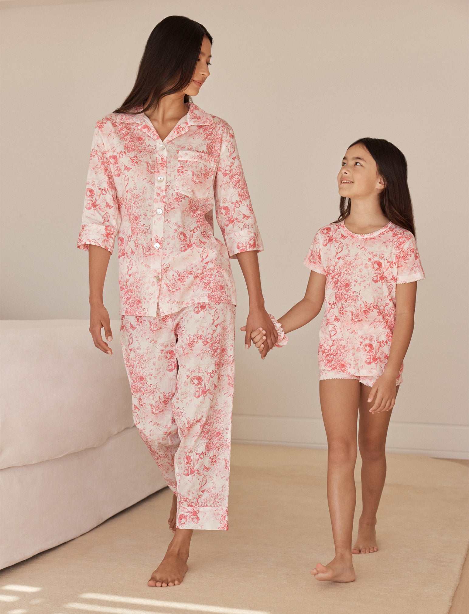 Kids Toile Organic Cotton Knit Boxer PJ Set