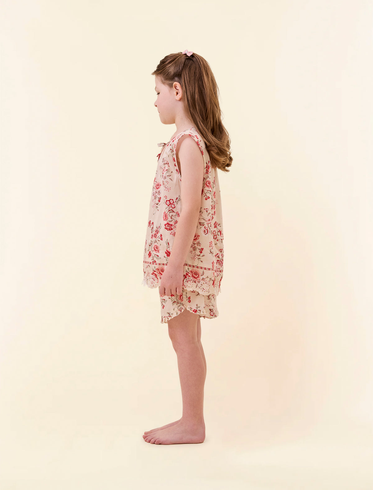 Kids Border Floral Frill Cami Boxer PJ Set