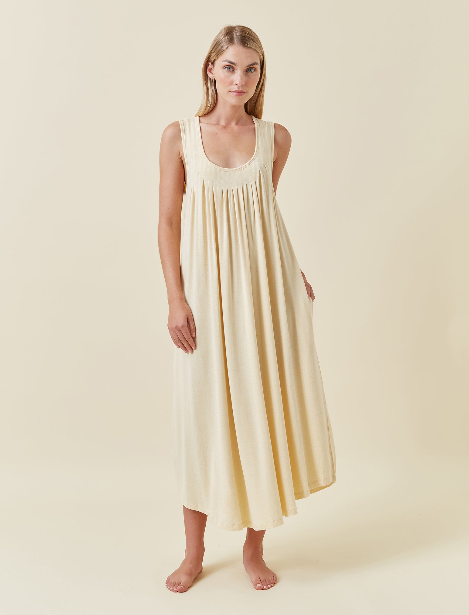 Kate Modal Soft Pleat Front Maxi Nightie