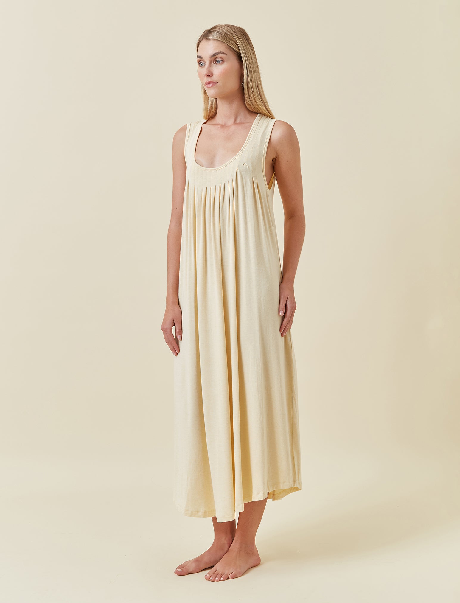 Kate Modal Soft Pleat Front Maxi Nightie