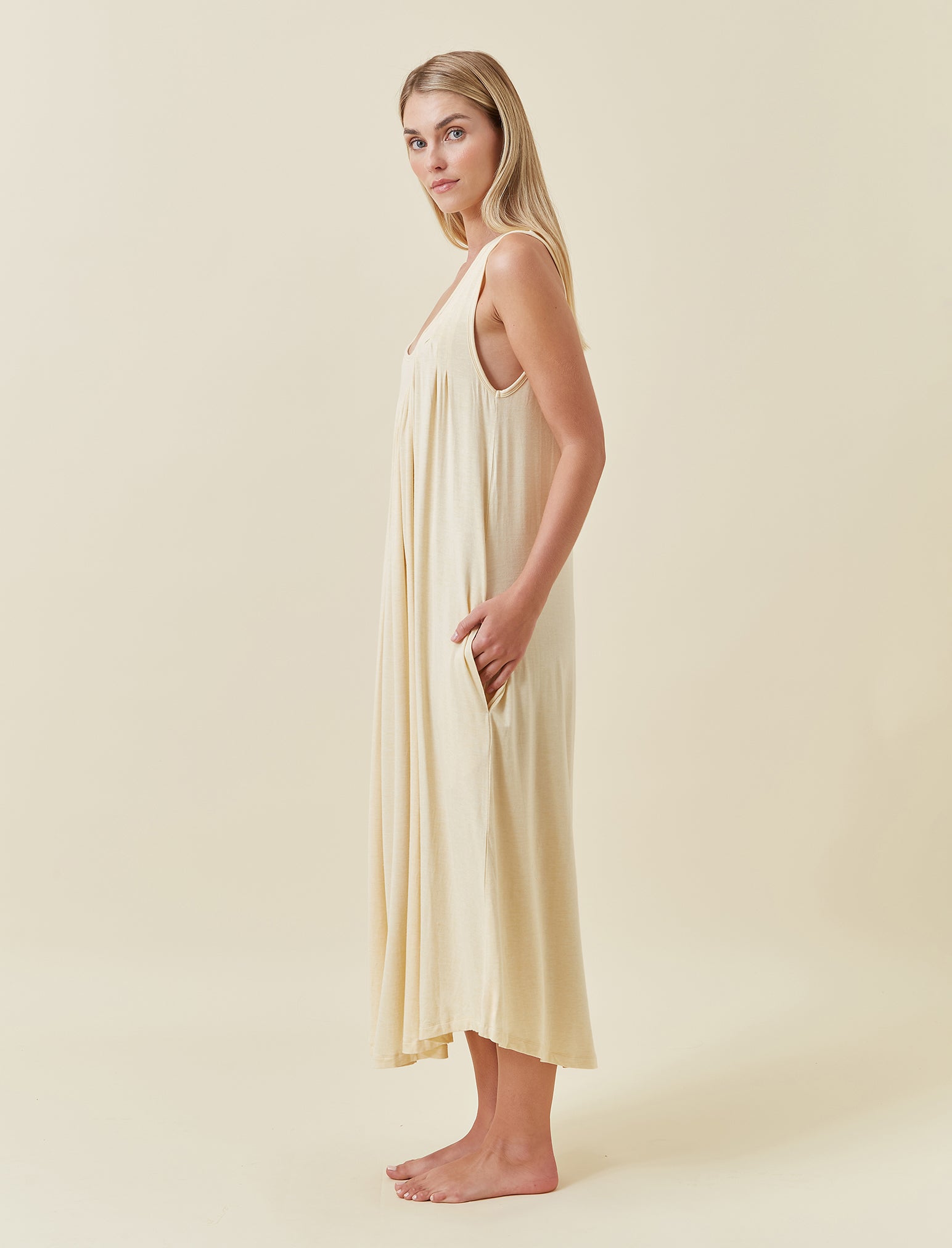 Kate Modal Soft Pleat Front Maxi Nightie