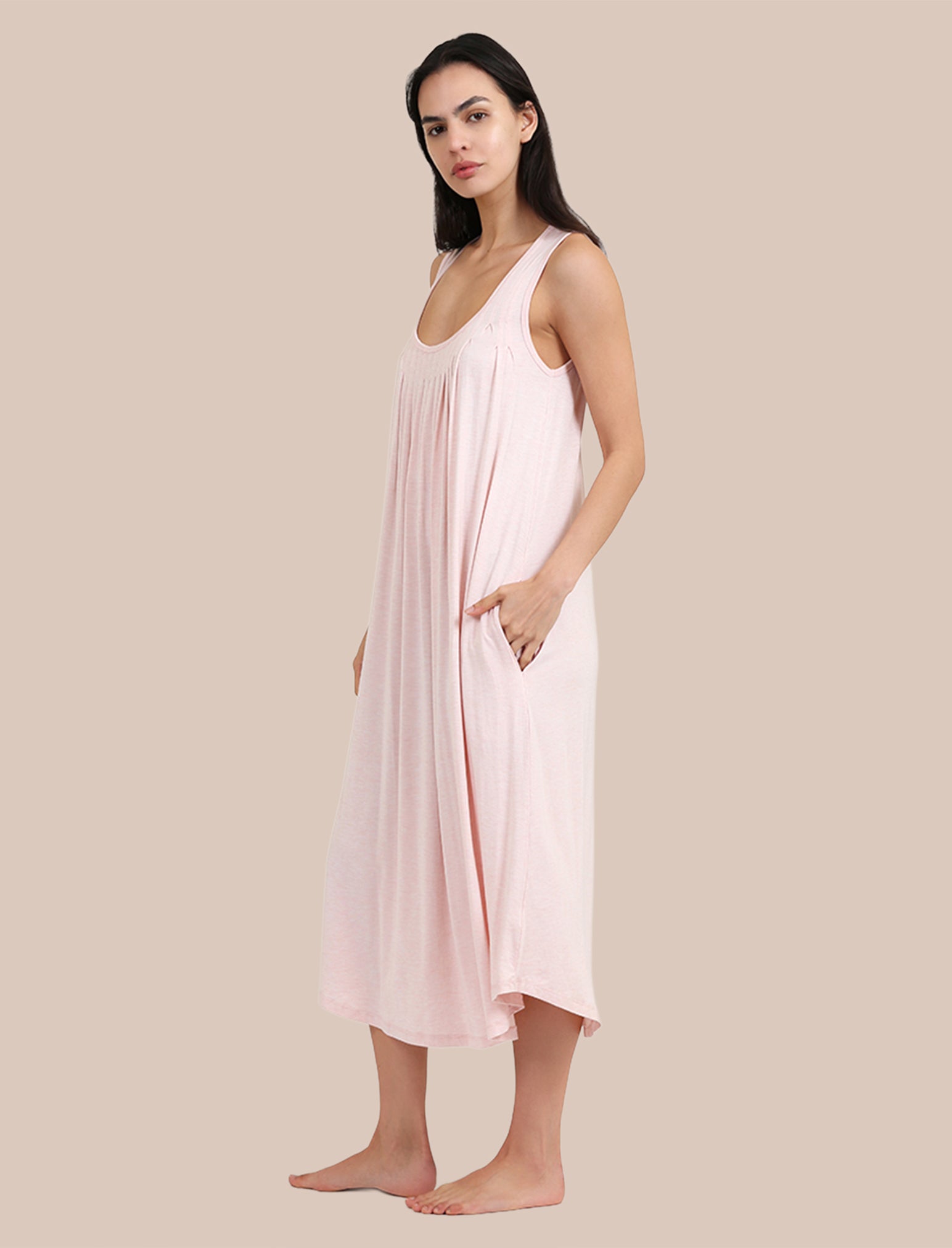 Kate Modal Soft Pleat Front Maxi Nightie