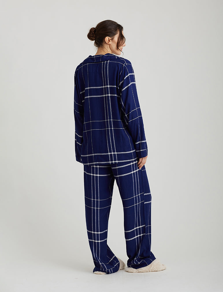 Comfy Plaid PJ in Navy