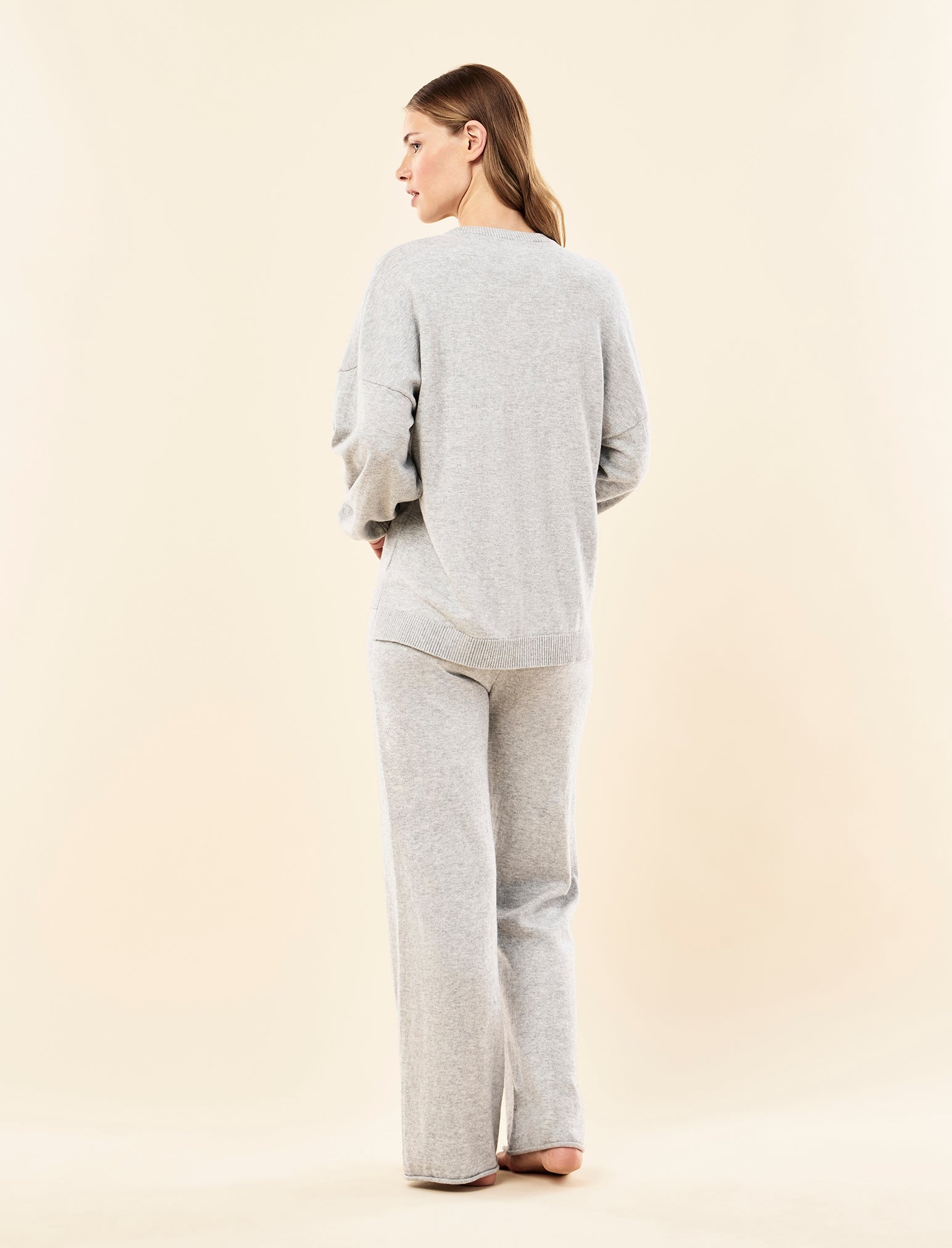 Cotton Cashmere Straight Leg Pant