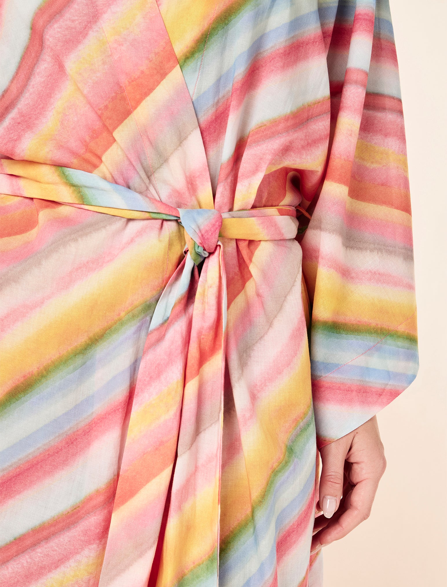 Sophie Stripe Maxi Kimono Robe