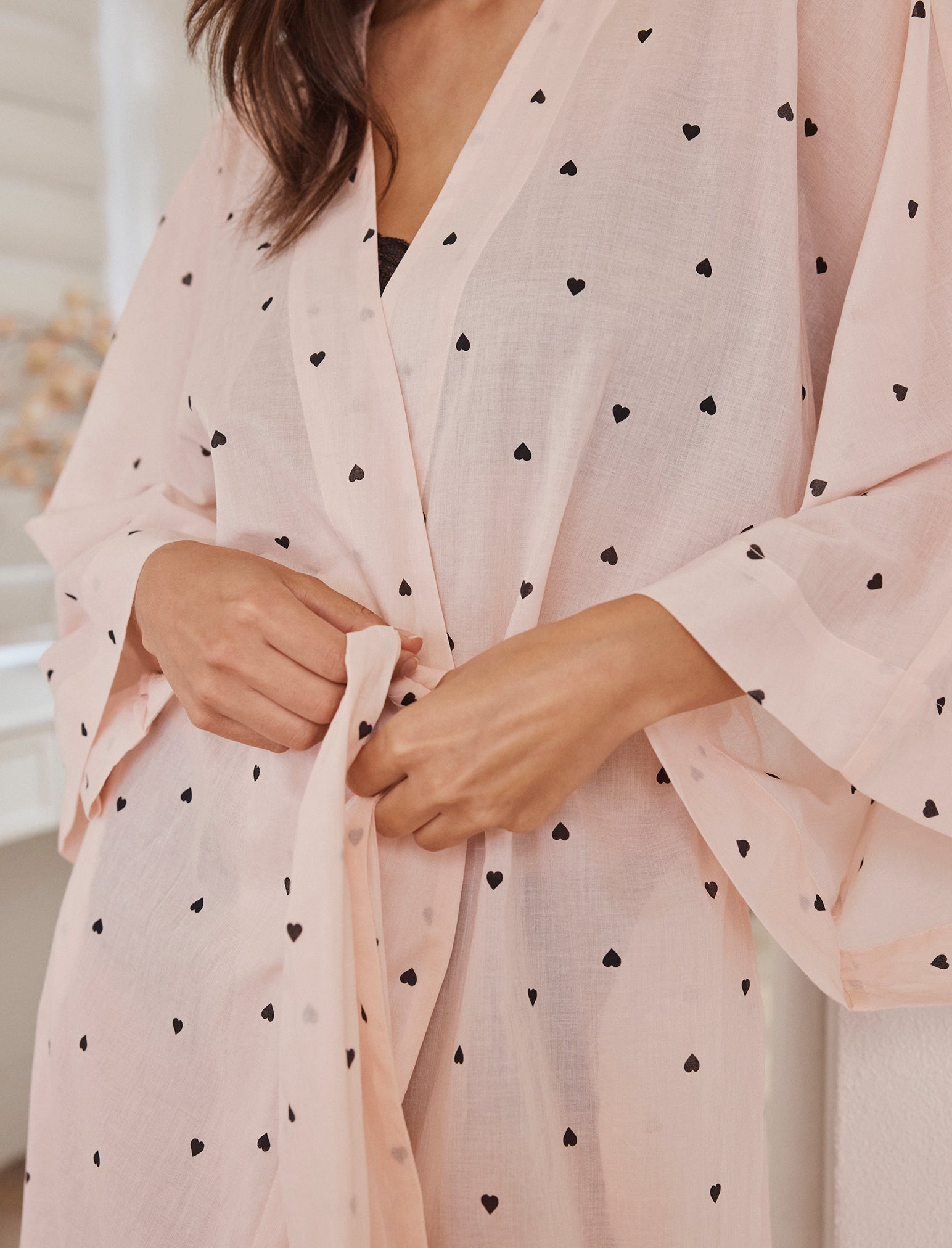 Hearts Maxi Kimono Robe