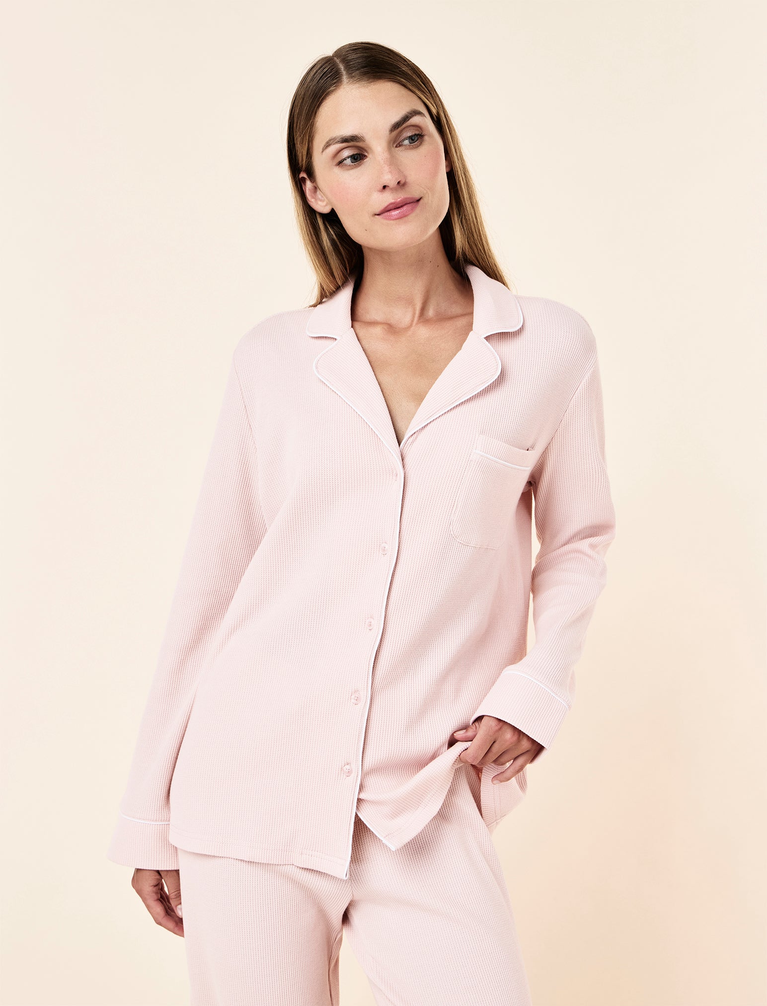 Claire Cotton Waffle Full Length PJ Set