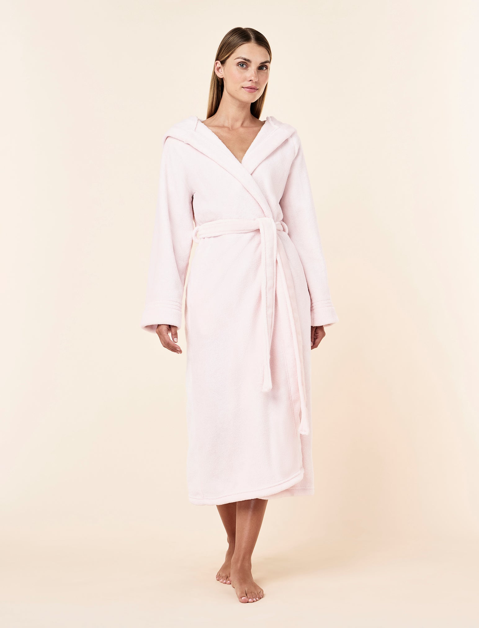 Long Plush Hooded Robe