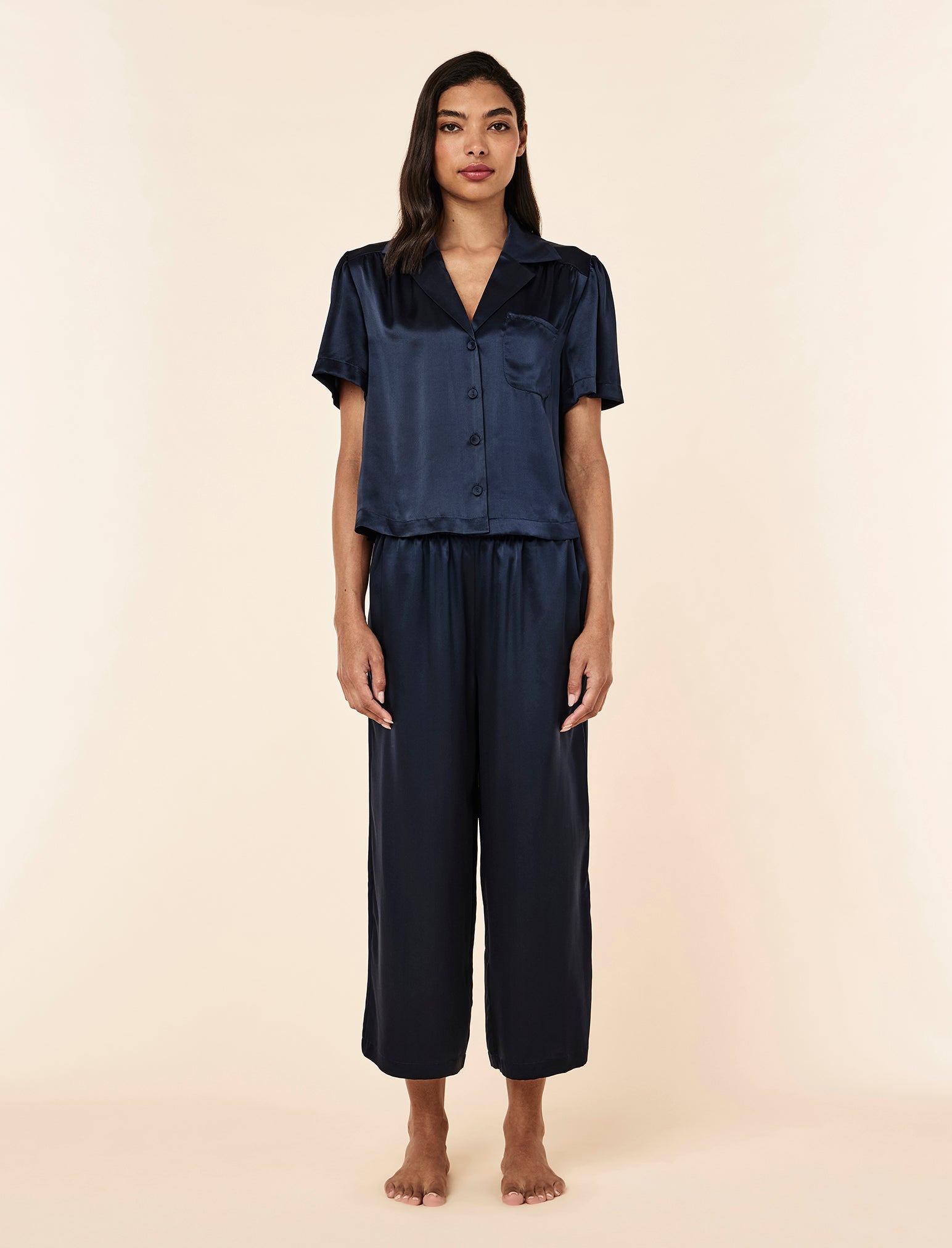 Audrey Mulberry Silk Crop PJ Set