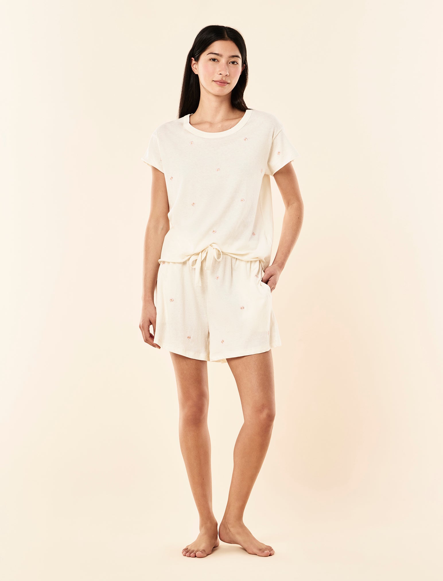 Jada Floral Cotton Knit Boxer PJ Set