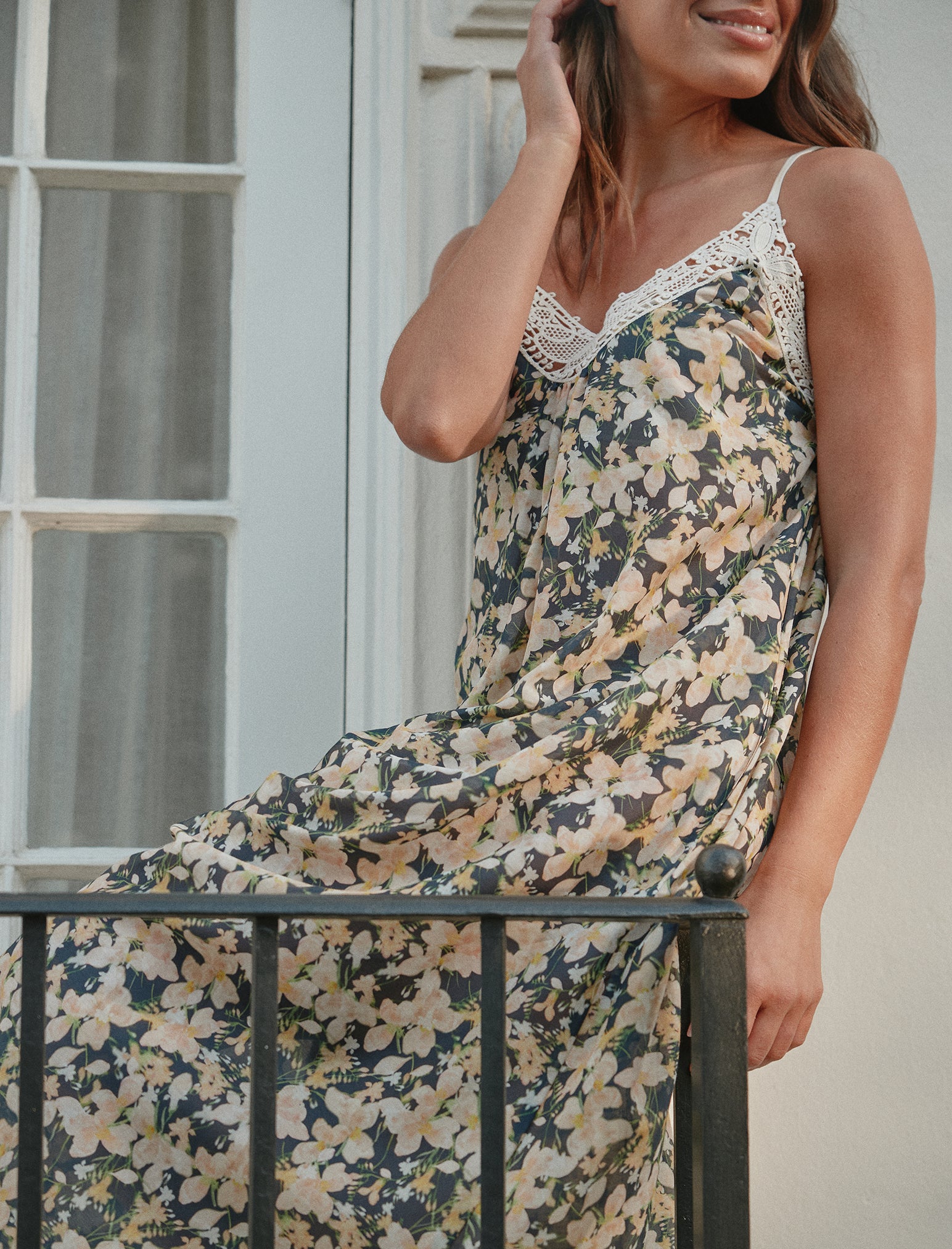 Serena Lace Front Maxi Nightie