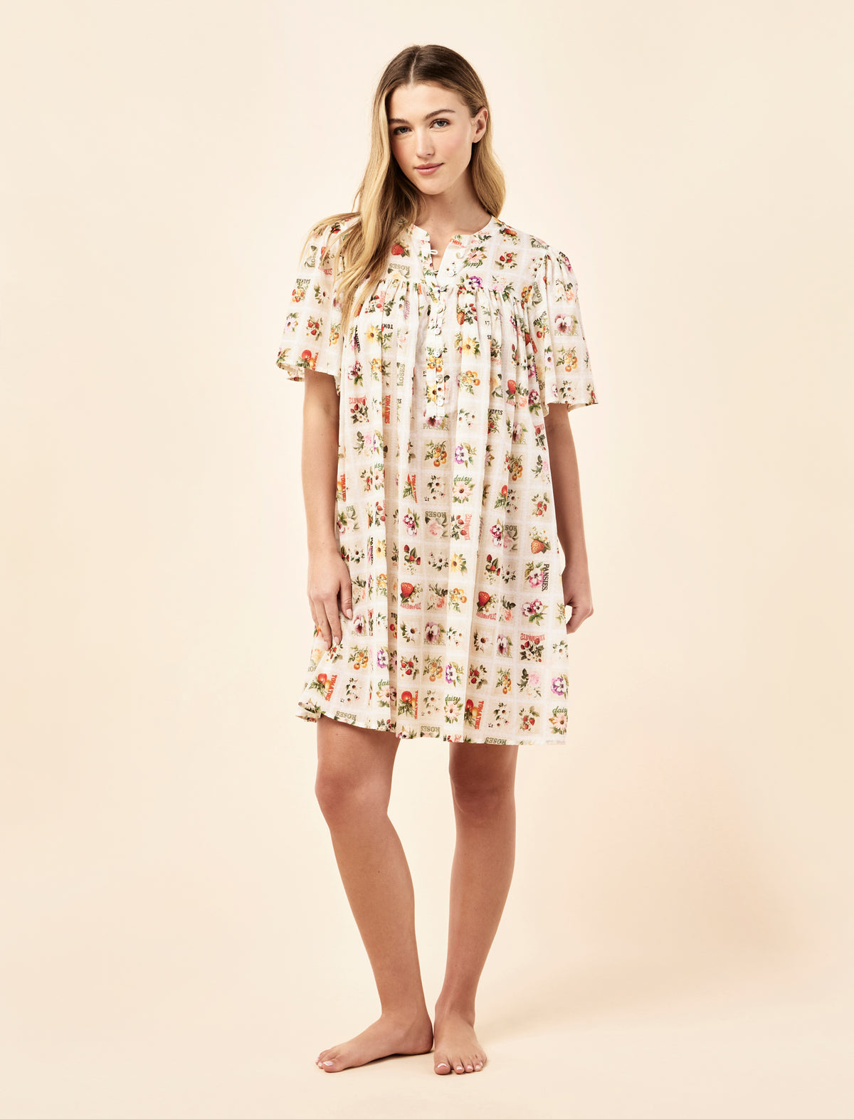 Blooms Gathered Sleeve Nightie