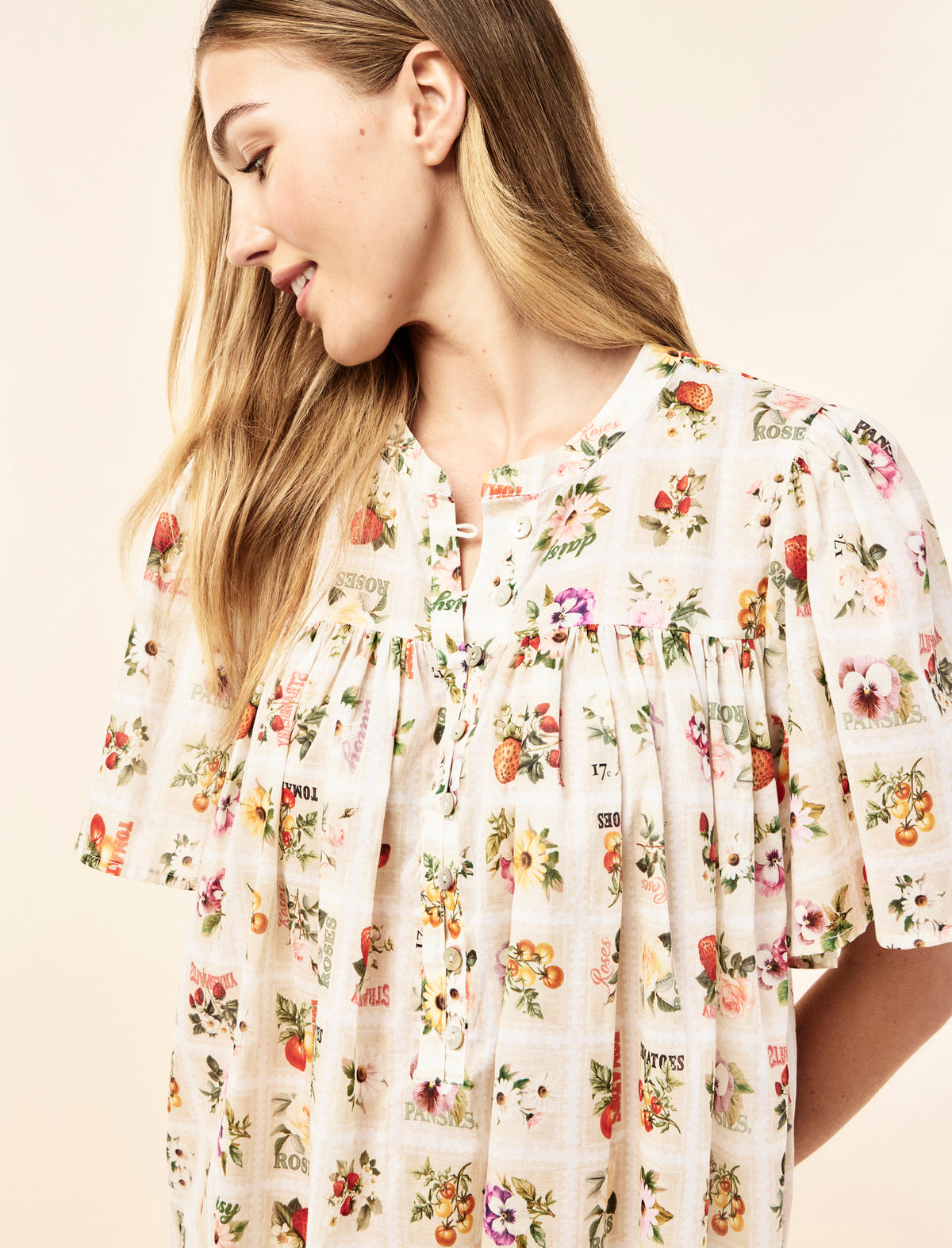 Blooms Gathered Sleeve Nightie