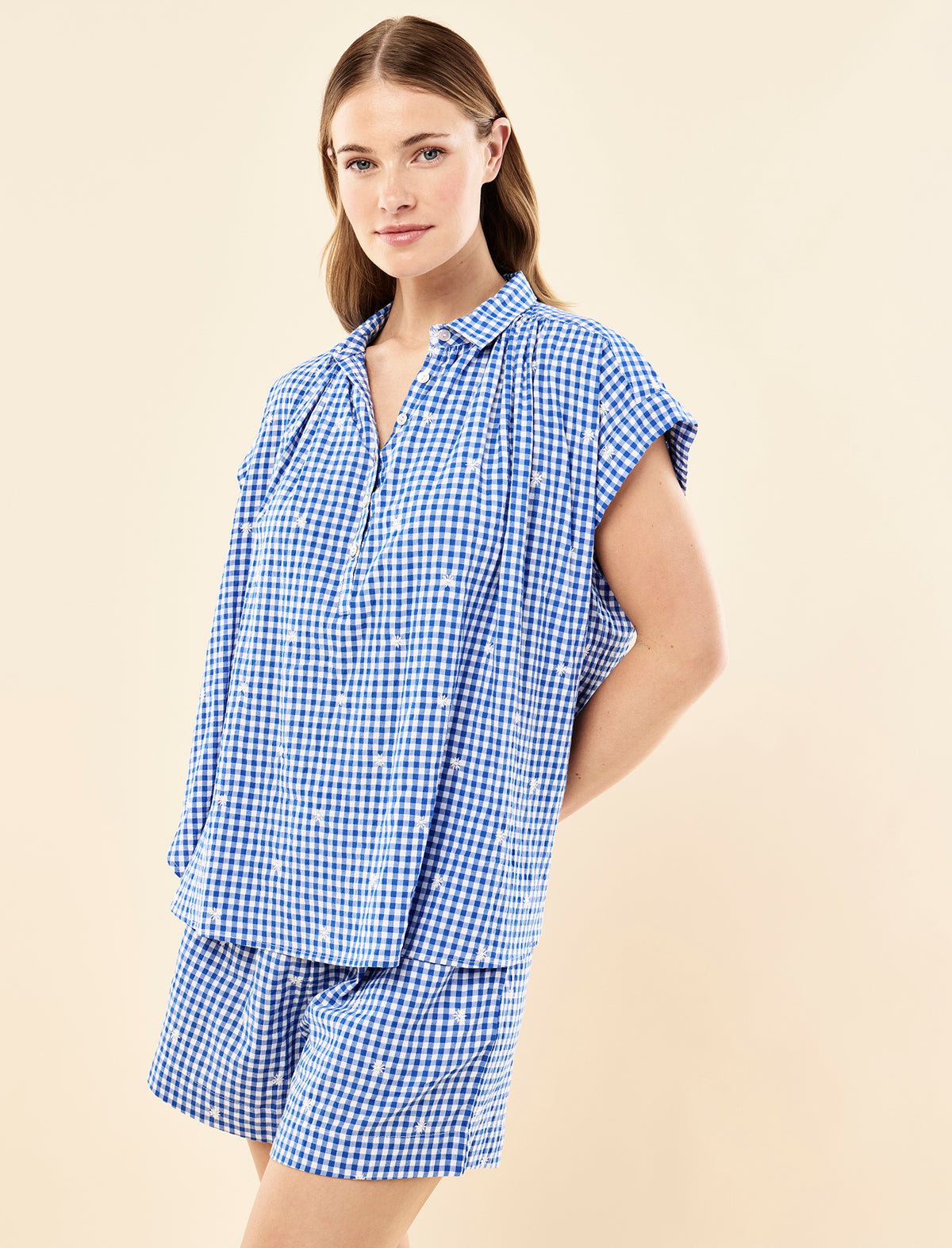 Daisy Gingham Boxer PJ Set