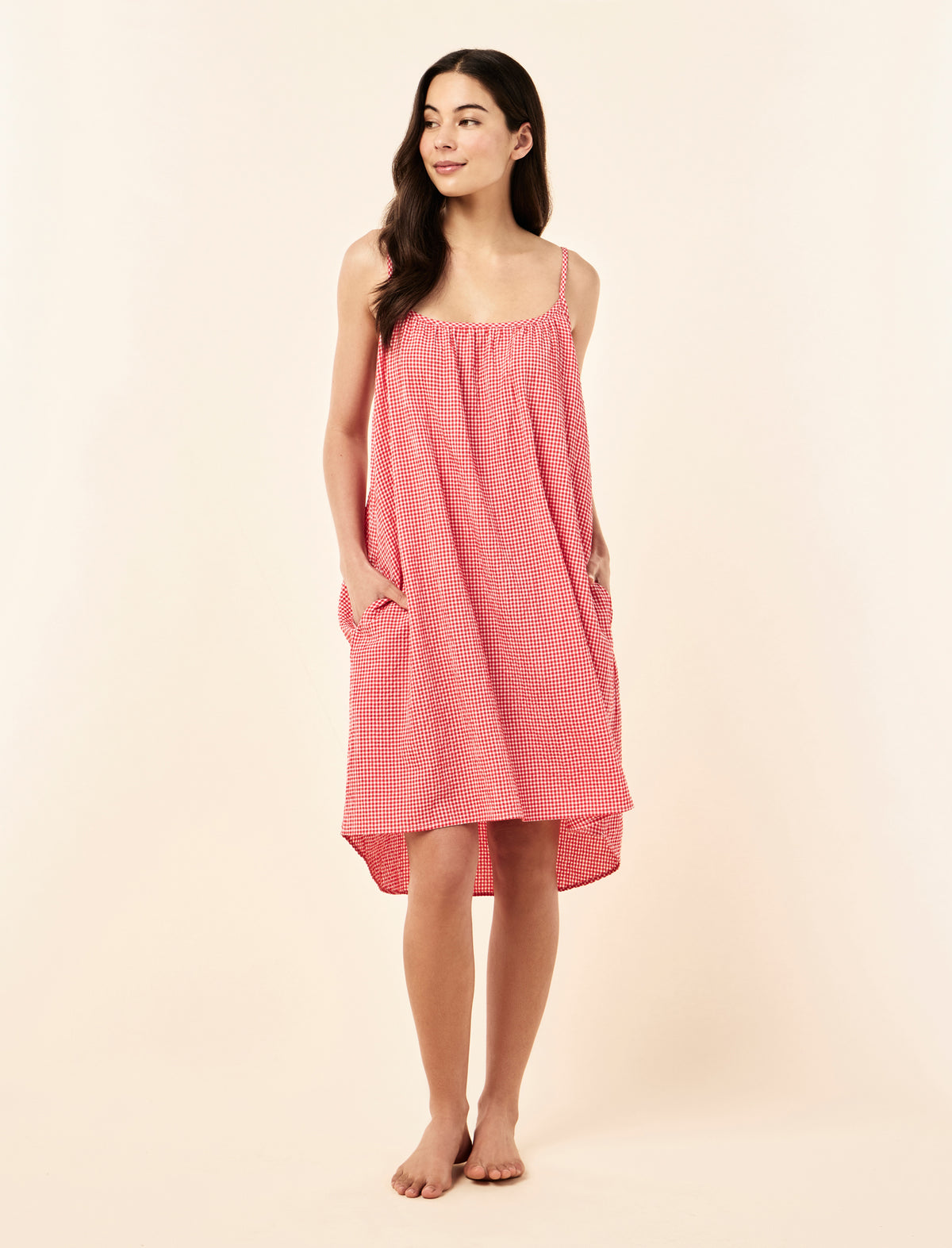 Seersucker Gingham Strappy Nightie