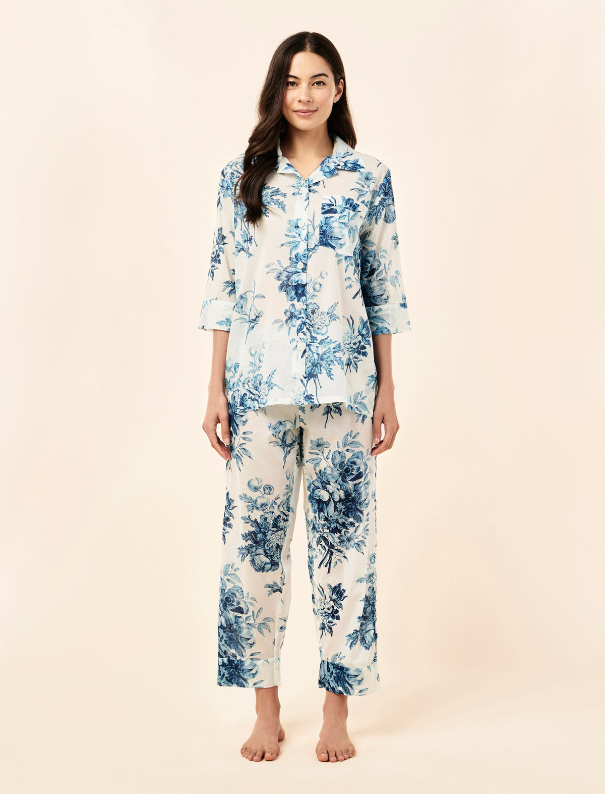 Karen Walker Romantic Floral Crop PJ Set