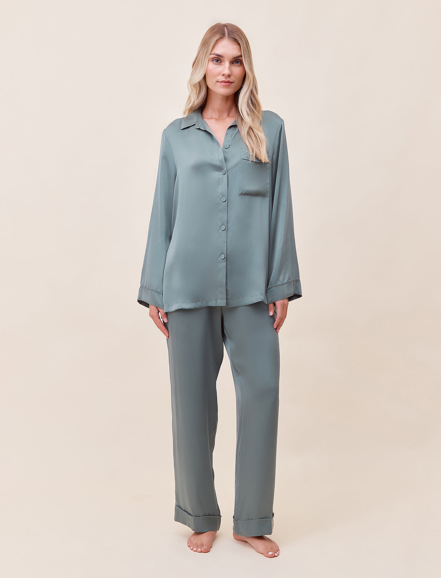 Audrey Washable Silk Full Length PJ Set
