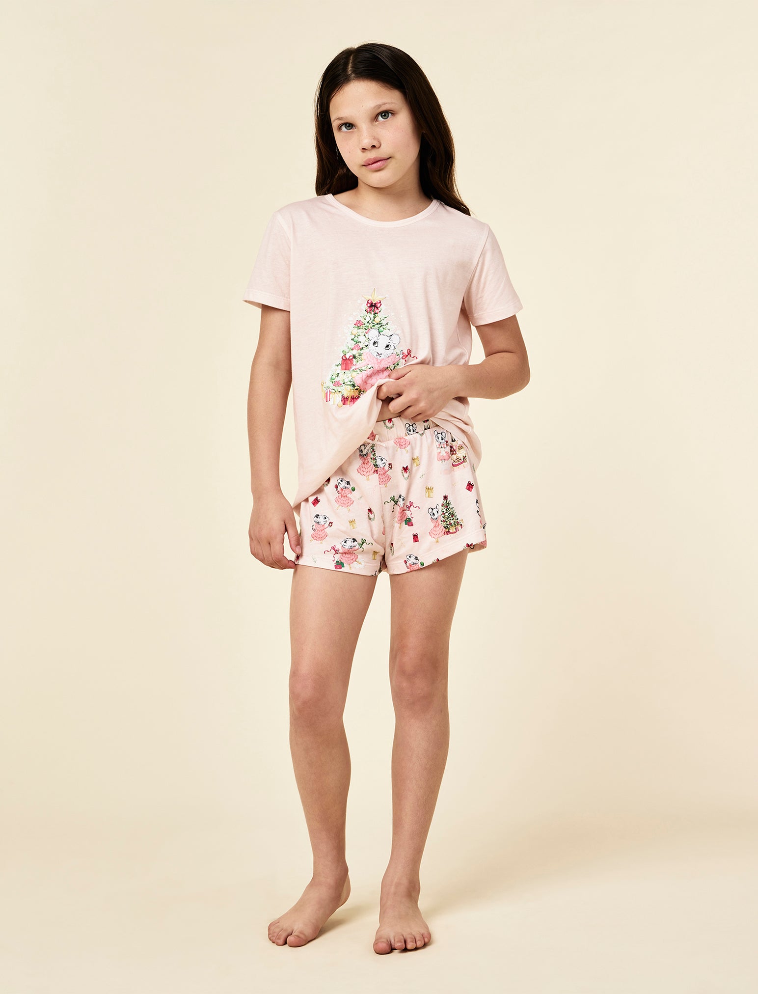 Claris The Mouse Kids Knit Placement PJ Set