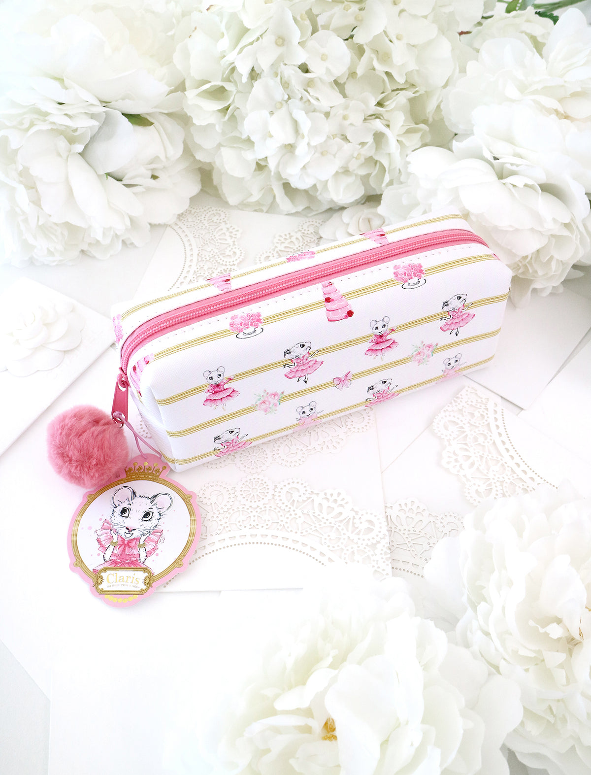 Claris Pencil Case with Pom Pom