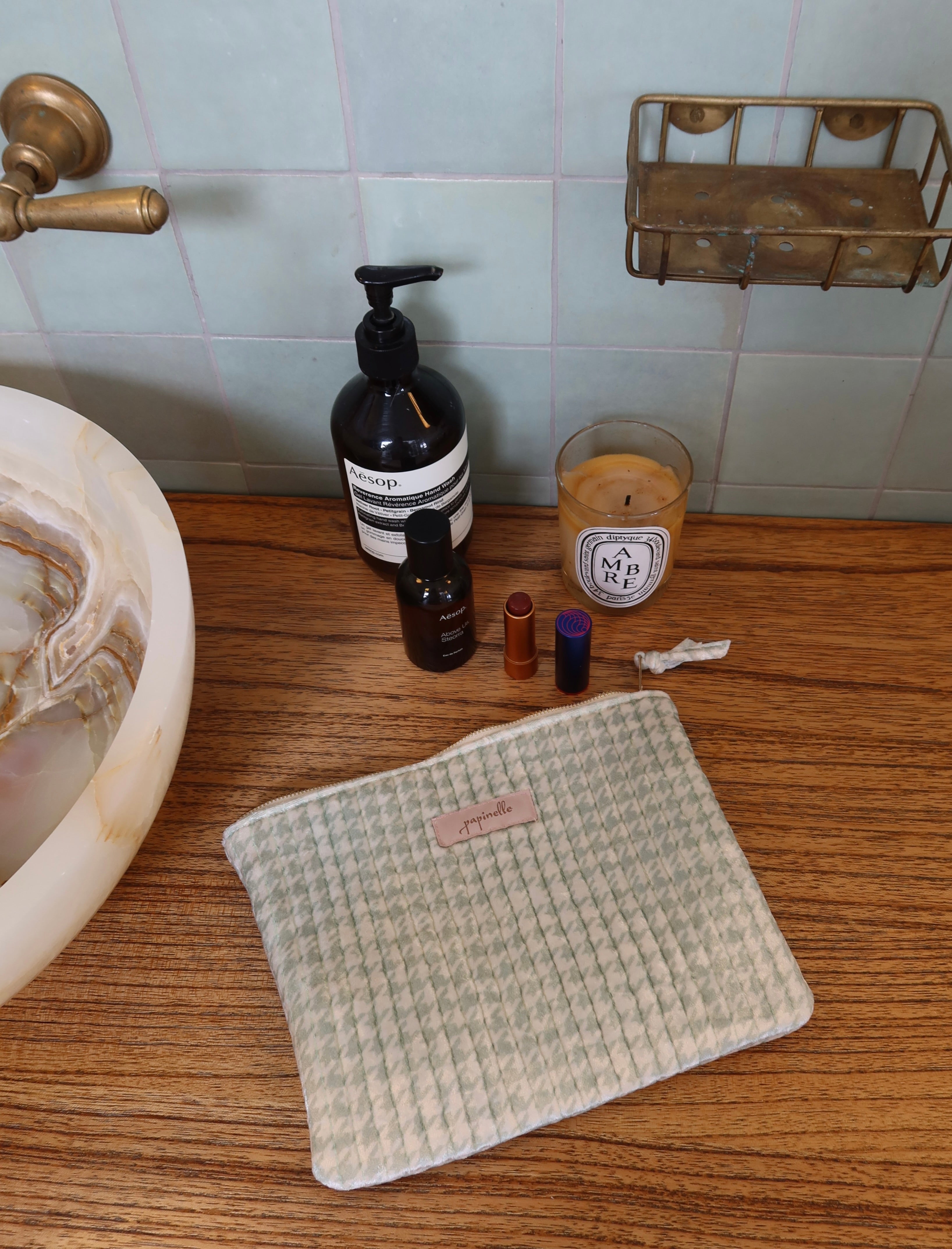 Velvet Quilted Cos Bag