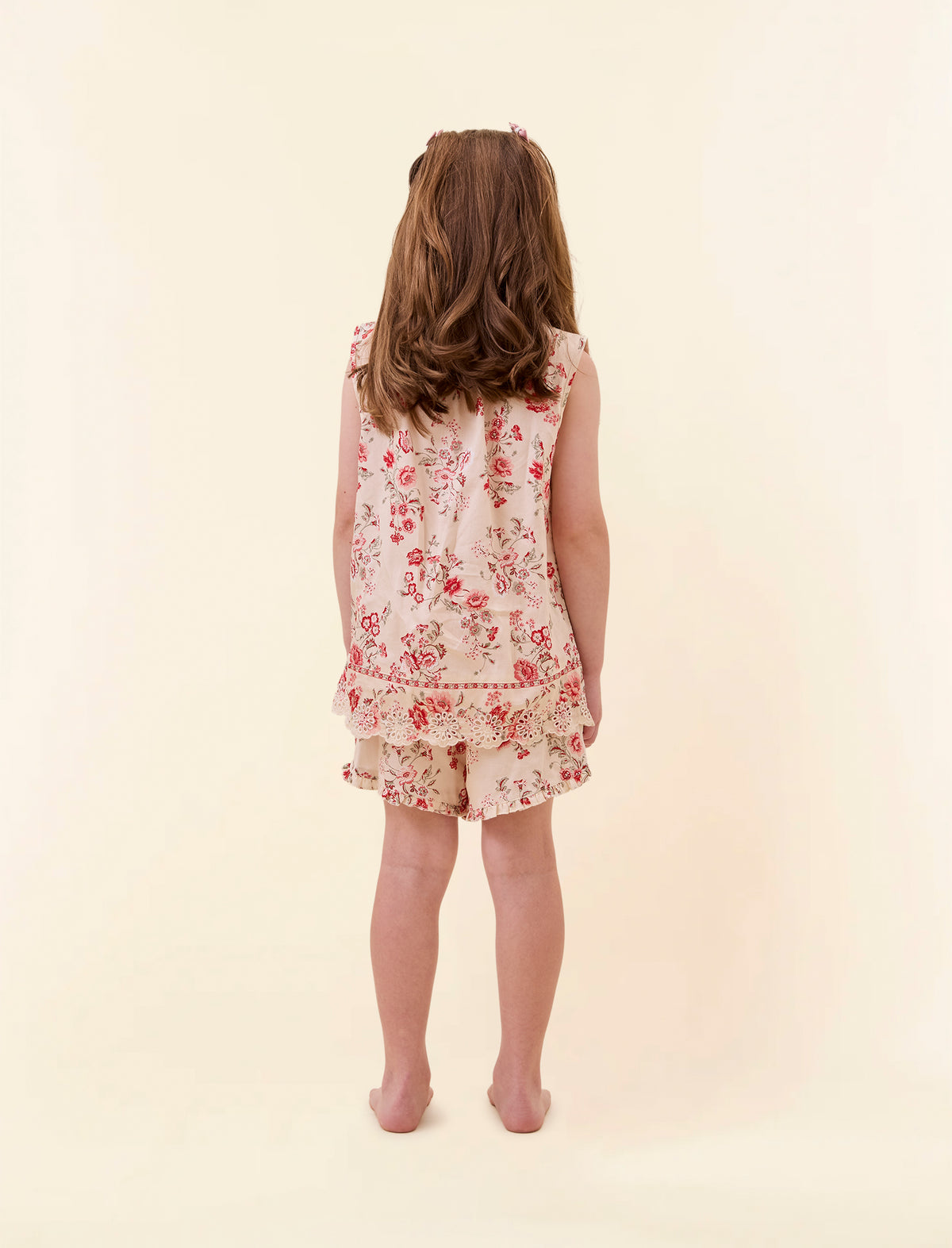 Kids Border Floral Frill Cami Boxer PJ Set