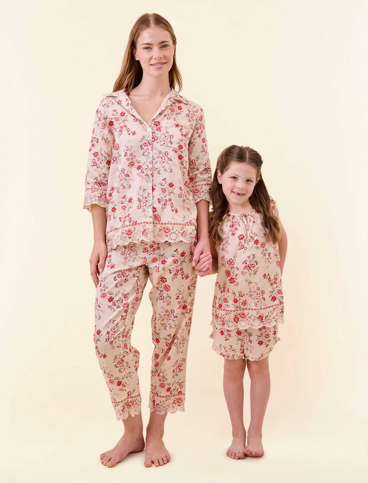 Kids Border Floral Frill Cami Boxer PJ Set