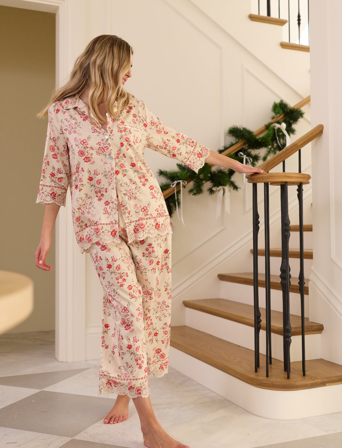 Border Floral Crop PJ Set